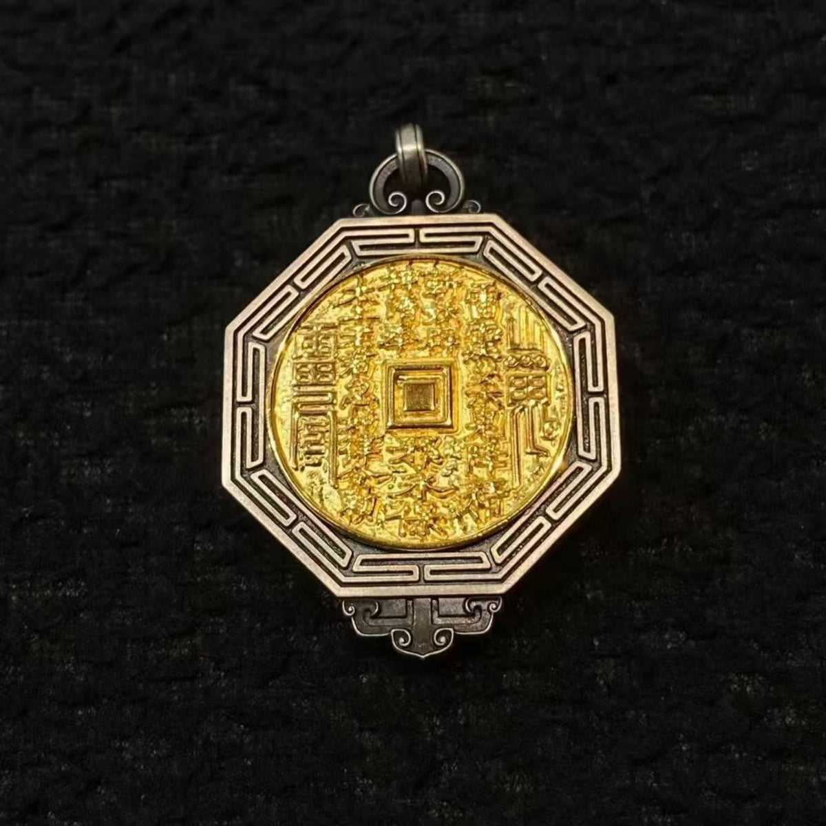 Tibetan Auspicious Lion & Sword of Wisdom Pendant Necklace