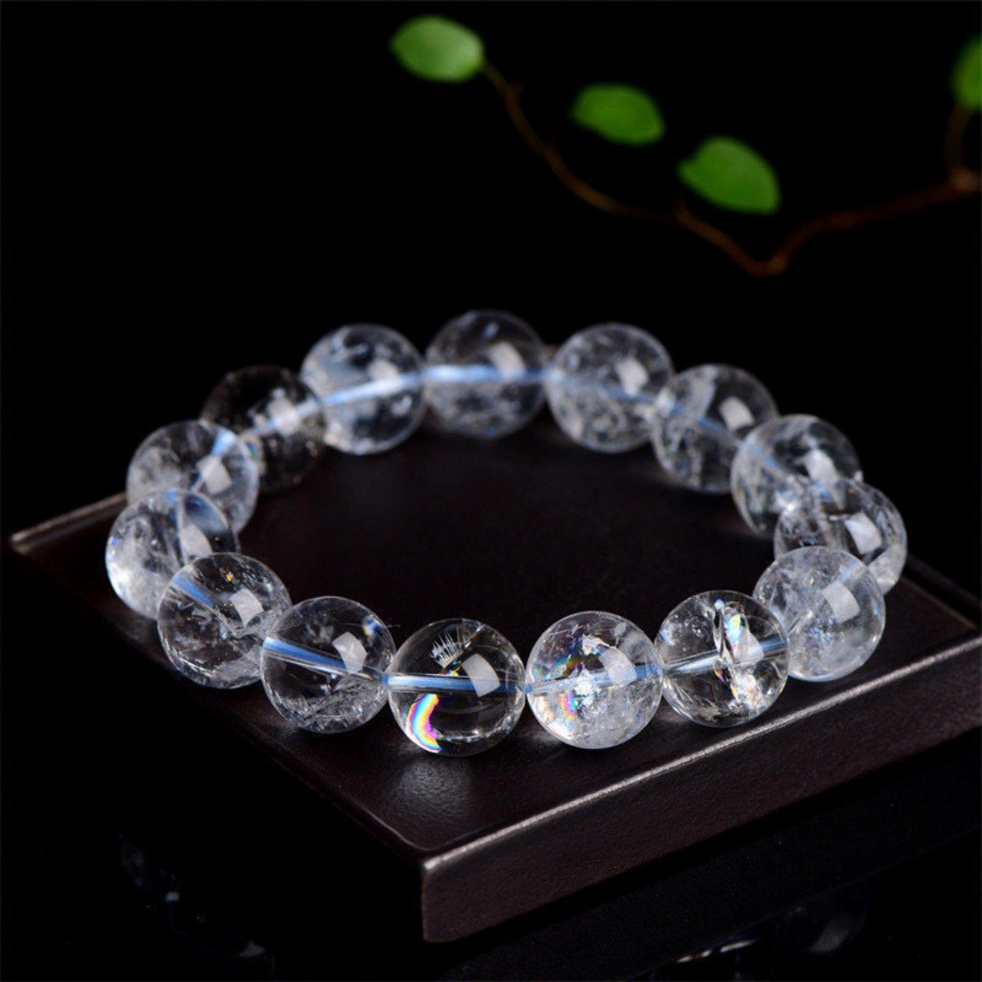 Natural Rainbow White Crystal Prayer Beads Bracelet