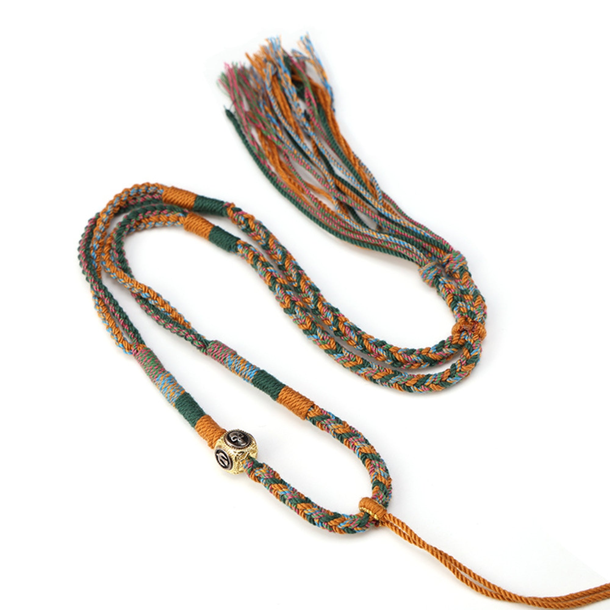 Handcrafted Cotton Cord & Tibetan Silver Chitipati Thangka Pendant Replacement Chain