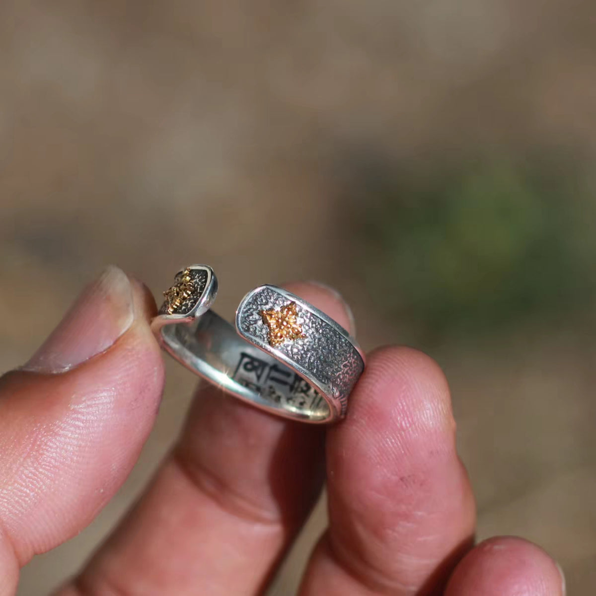 Handcrafted Tibetan S925 Sterling Silver Mount Kailash Adjustable Ring