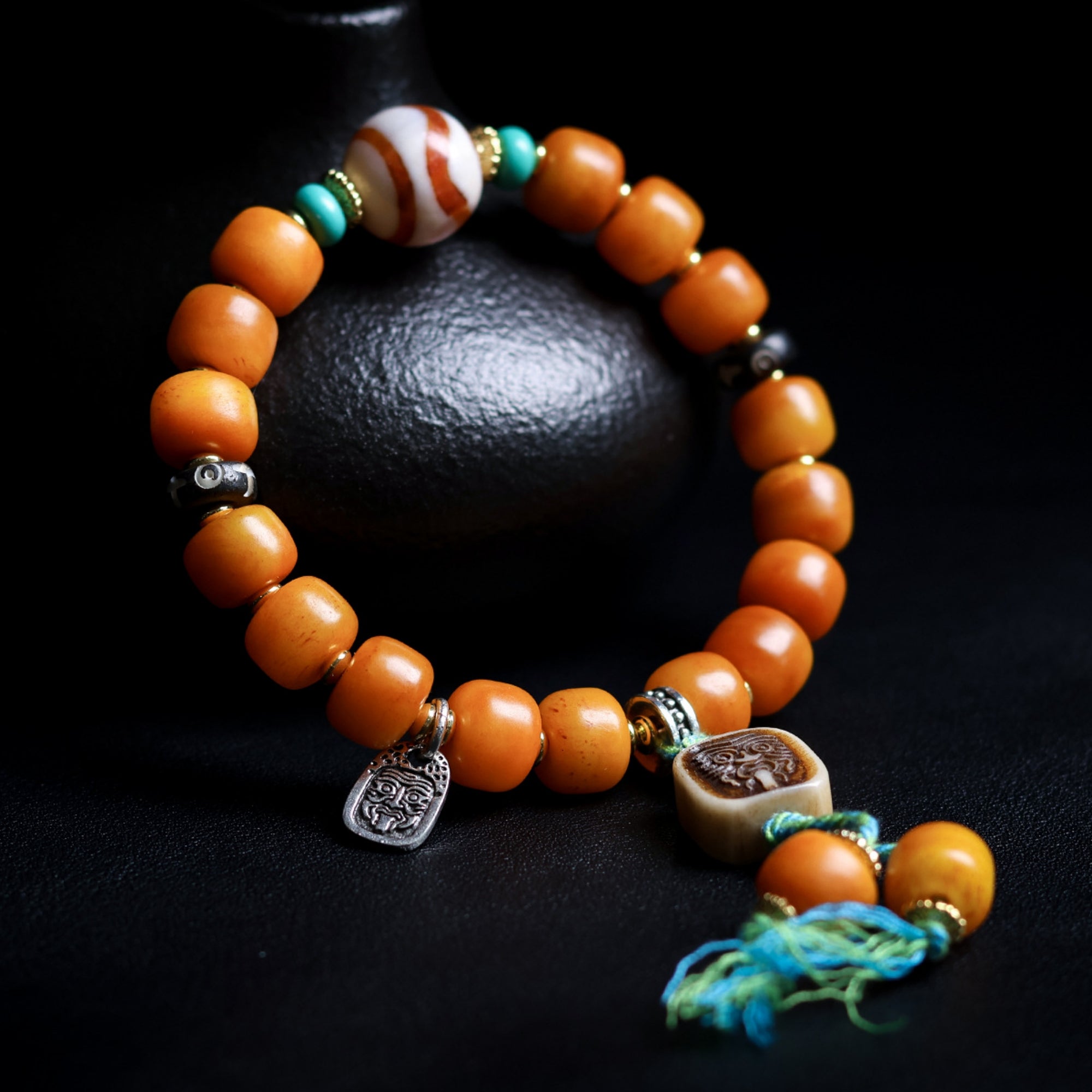 Handcrafted Tibetan Yak Bone Bead Zakiram Bracelet