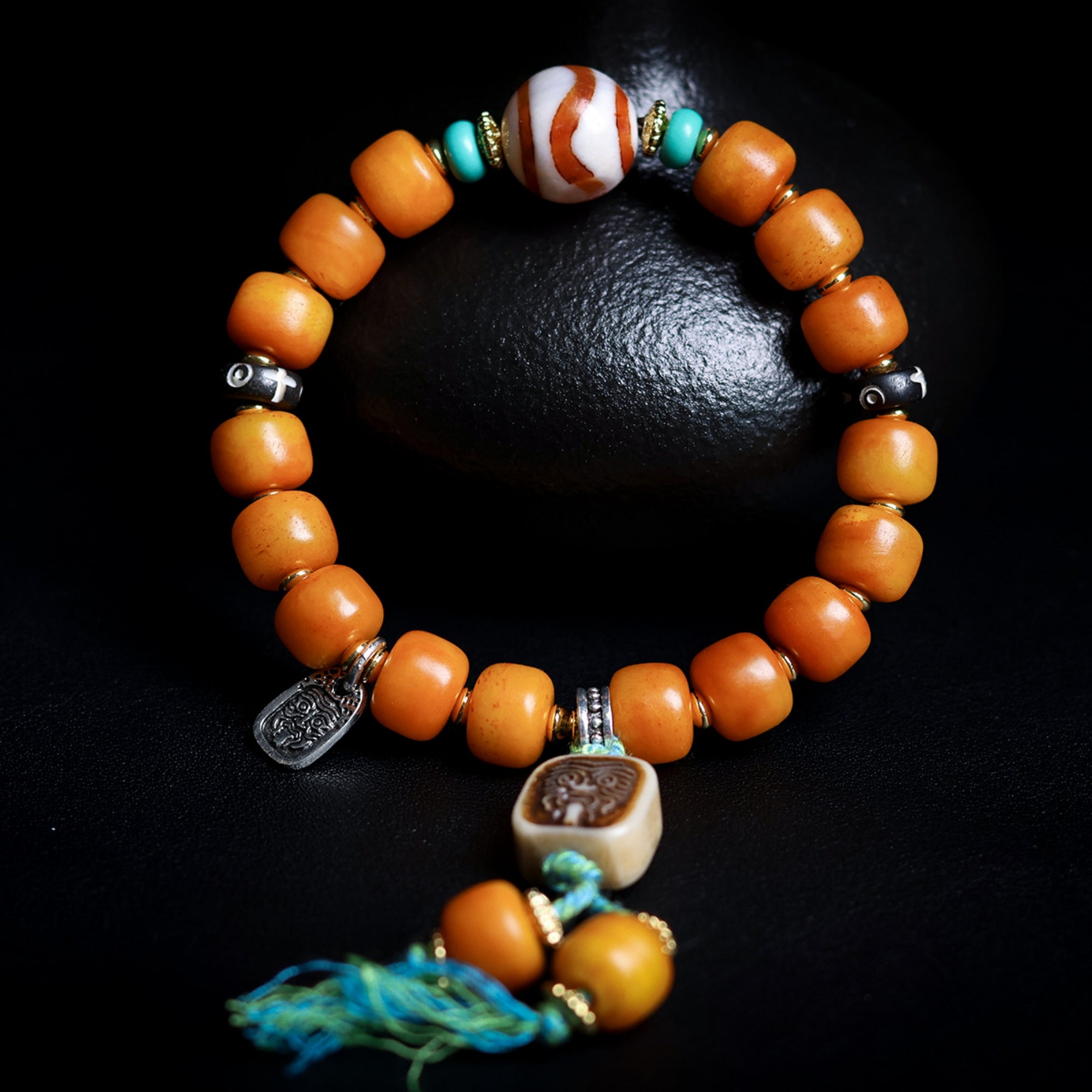 Handcrafted Tibetan Yak Bone Bead Zakiram Bracelet