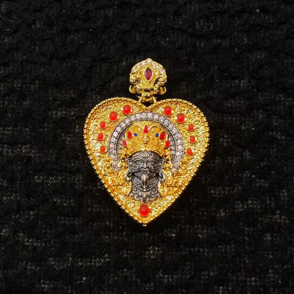 Handcrafted Tibetan Zaki Lhamo Heart Pendant Necklace