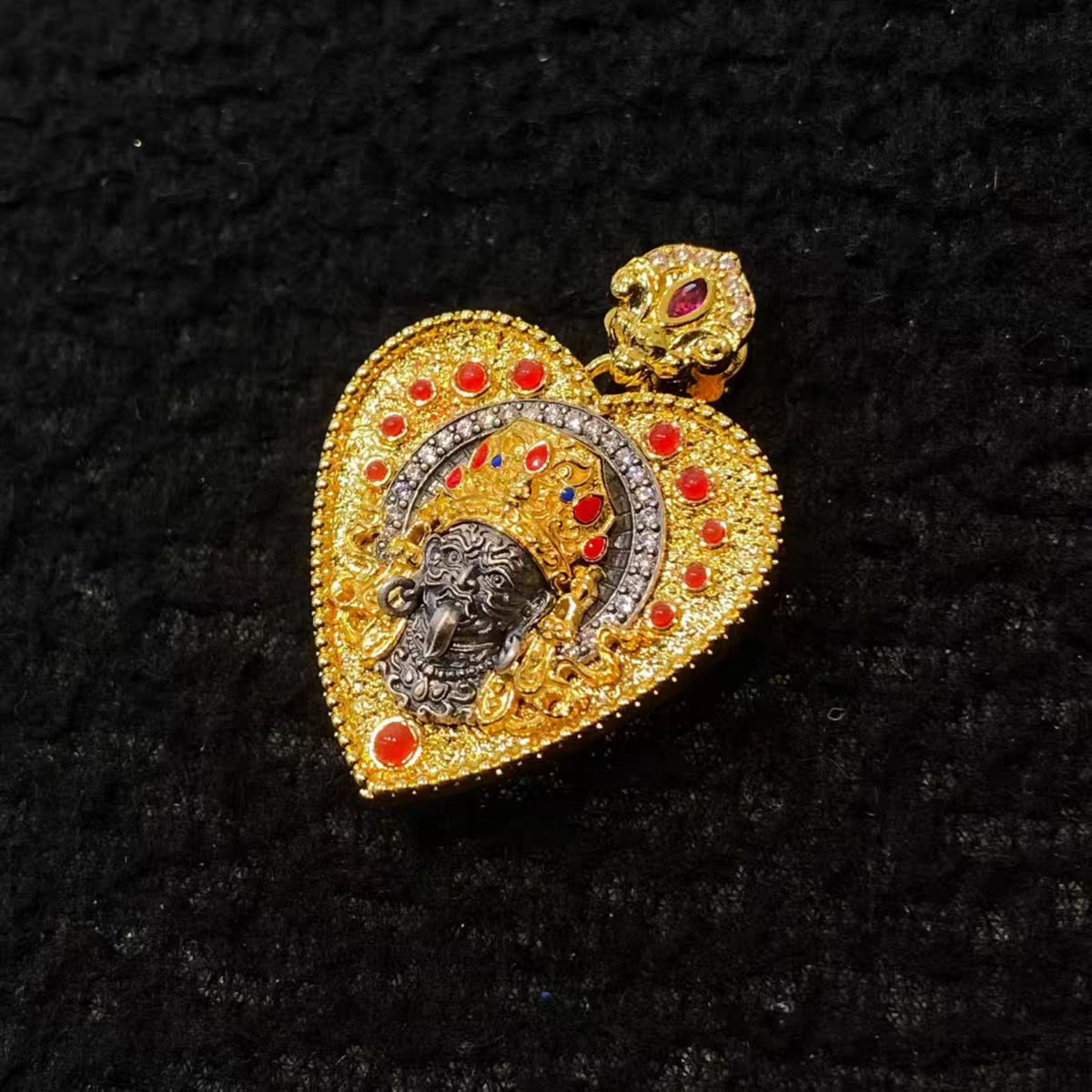 Handcrafted Tibetan Zaki Lhamo Heart Pendant Necklace