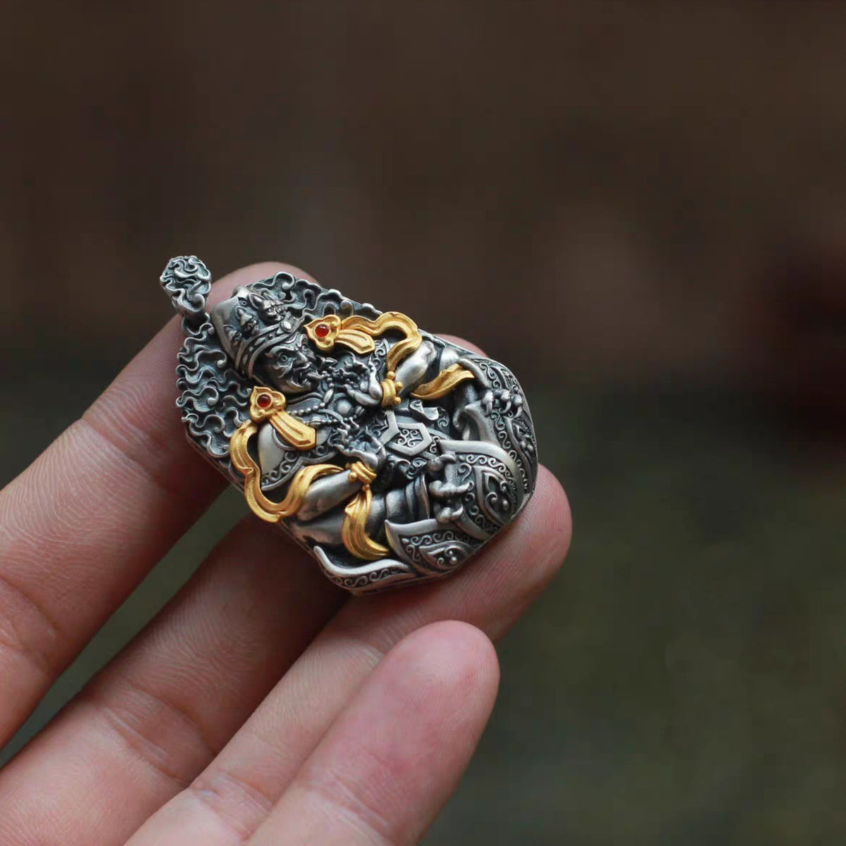 Handcrafted Tibetan Zaki Lhamo Pendant Necklace