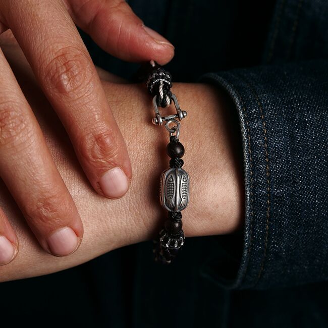 Harmony Koi Sterling Silver & Cotton Cord Bracelet