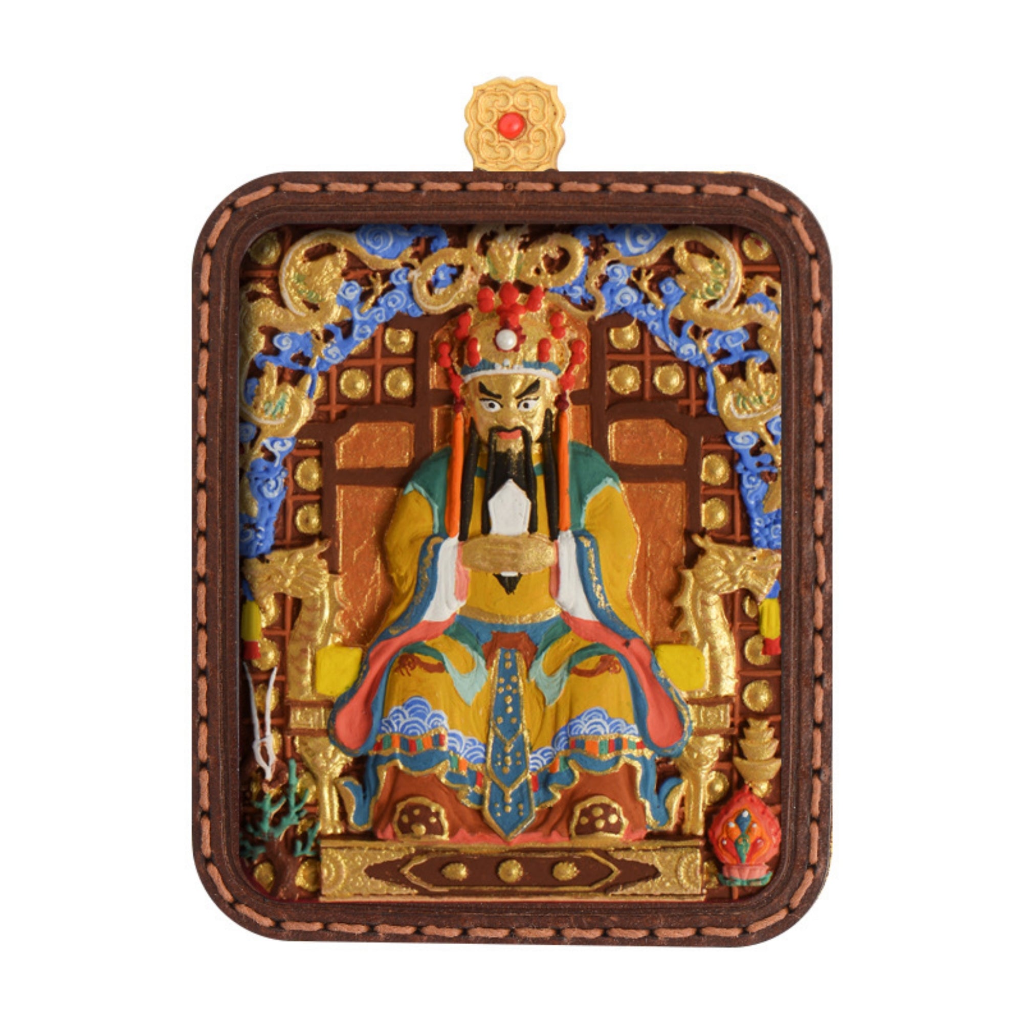 QiLing Aura Tibetan Hand-Painted 3D Buddha Pendant Necklace