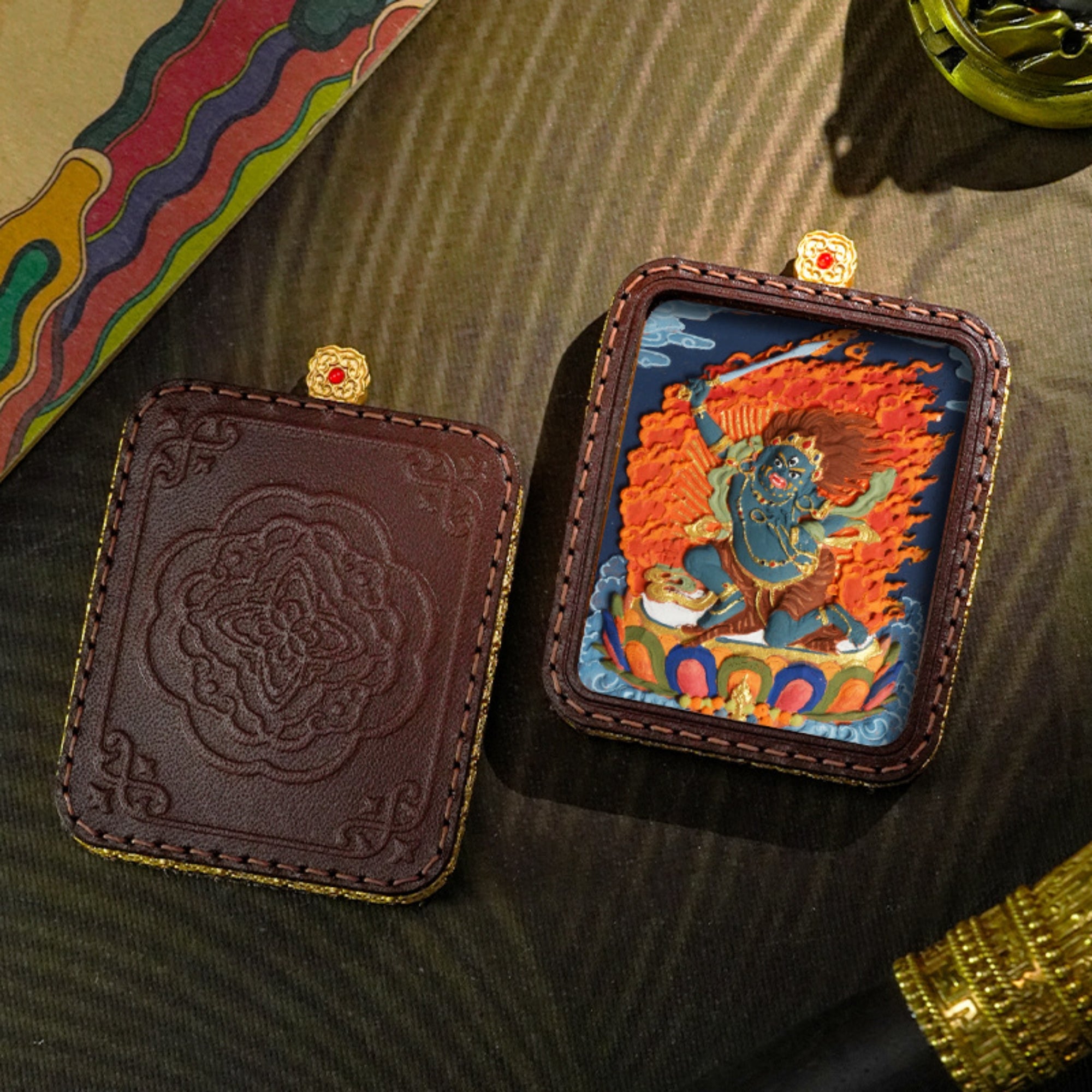 QiLing_Aura_Tibetan_Hand-Painted_3D_Buddha_Pendant_Necklace_Acala_Fudo_Myoo