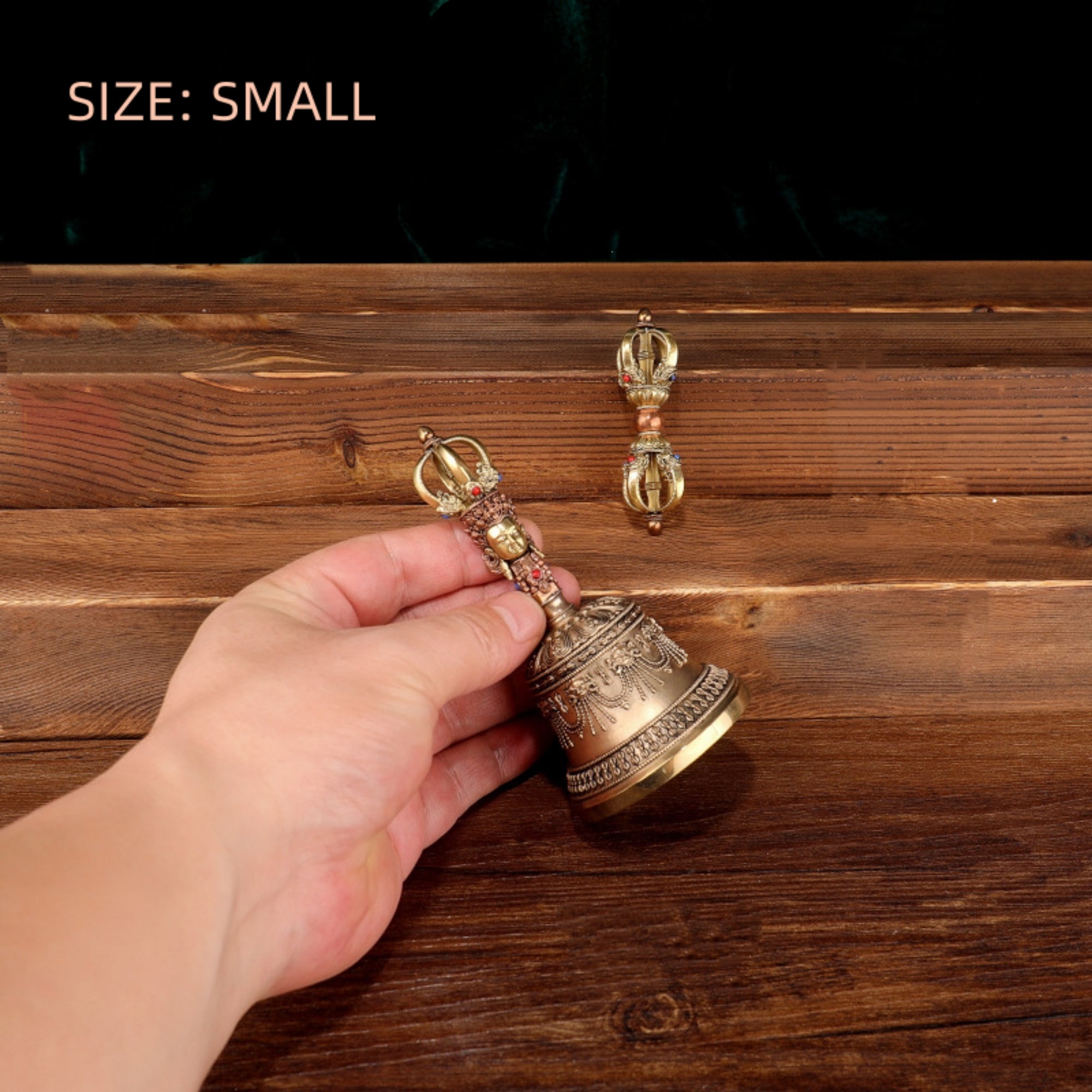 Handcrafted Tibetan Brass Meditation Bell & Vajra Set