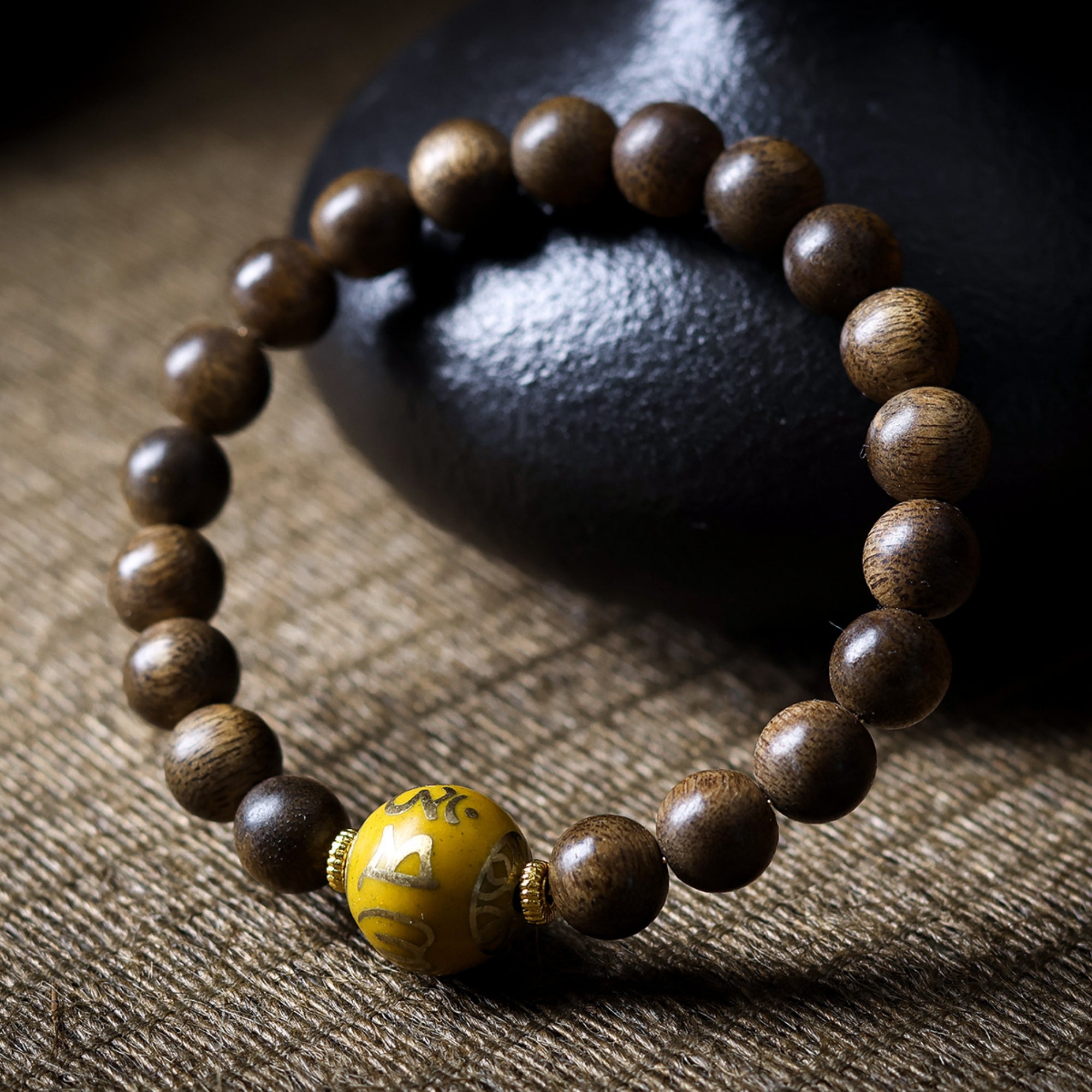 Sacred Mantra Agarwood Mala Bracelet