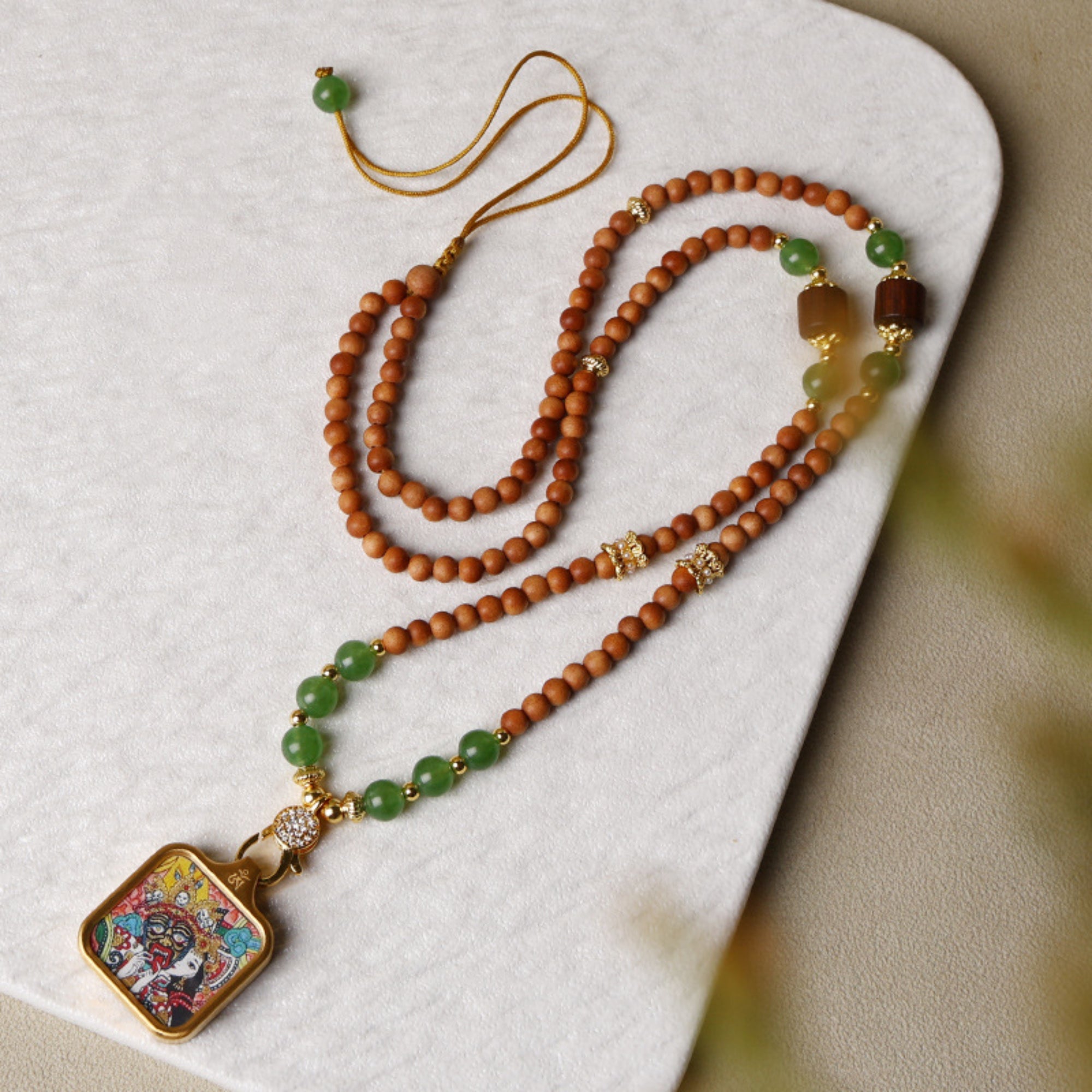Sandalwood & Jade Thangka Pendant Replacement Chain