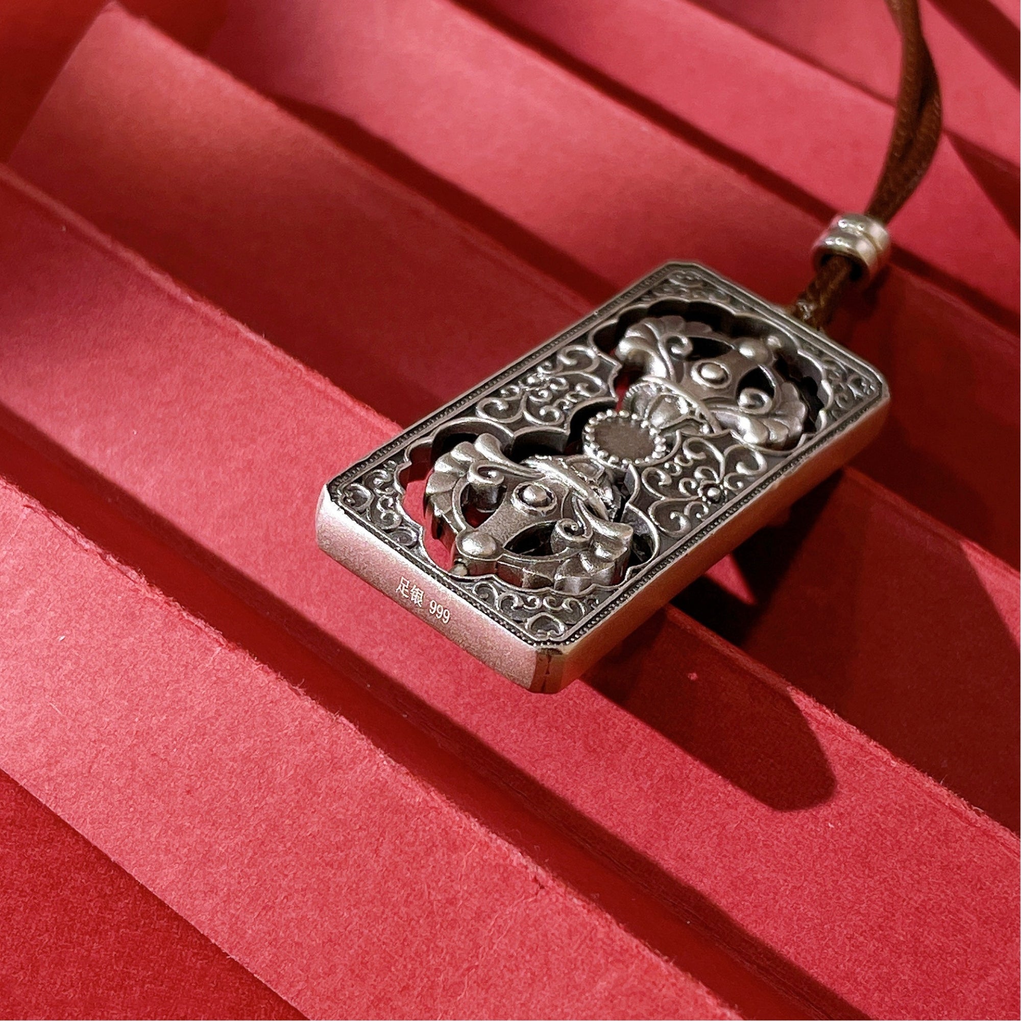 Silver Vajra Amulet Necklace