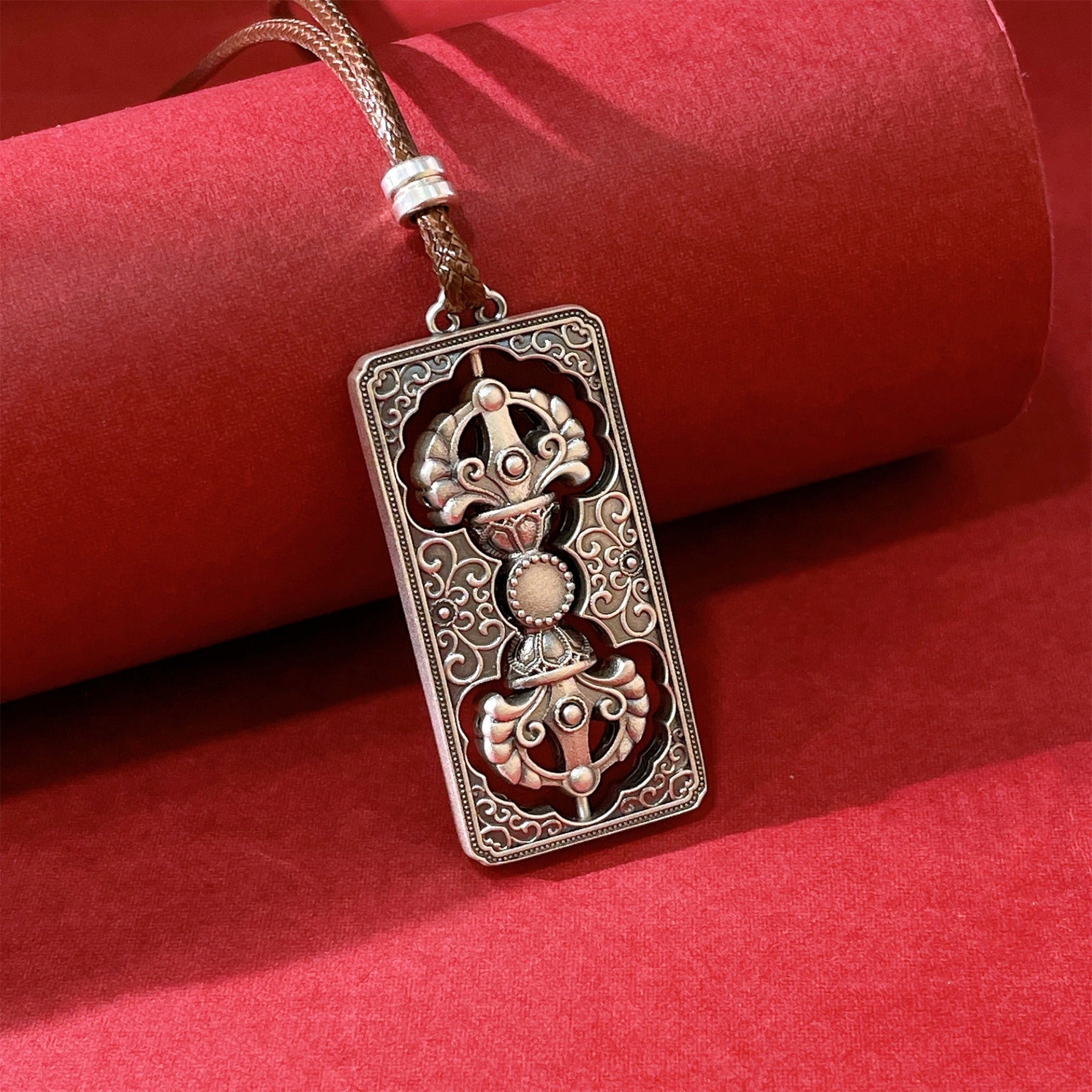 Silver Vajra Amulet Necklace