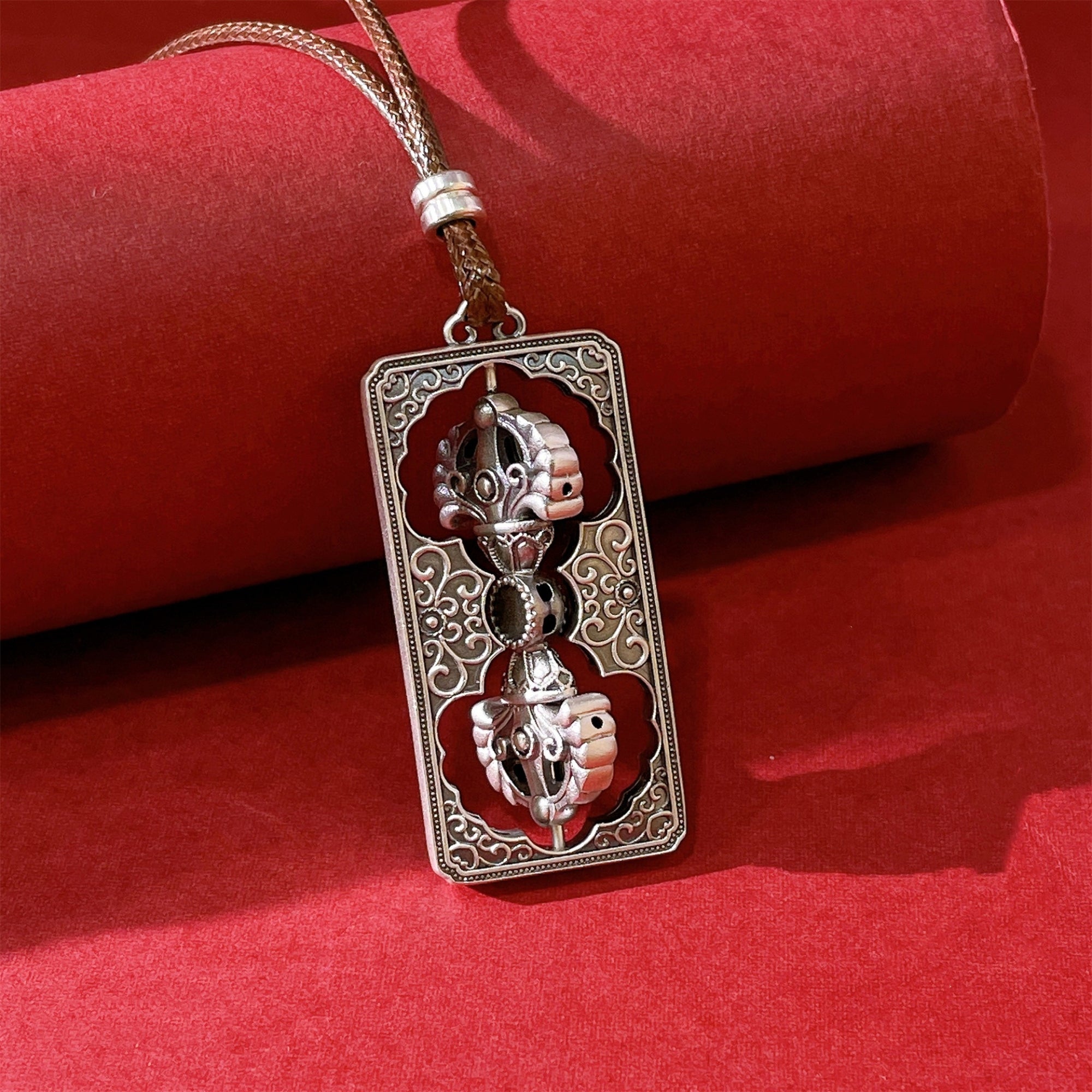 Silver Vajra Amulet Necklace