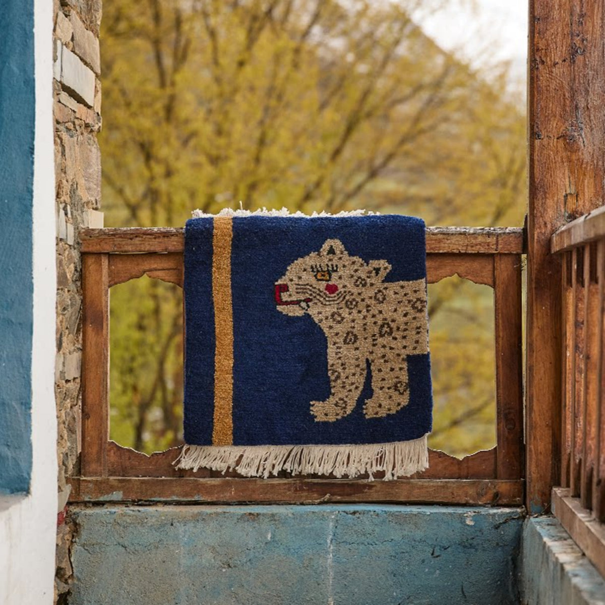 Snowland Animal Guardian Handmade Square Tibetan Wool Rug