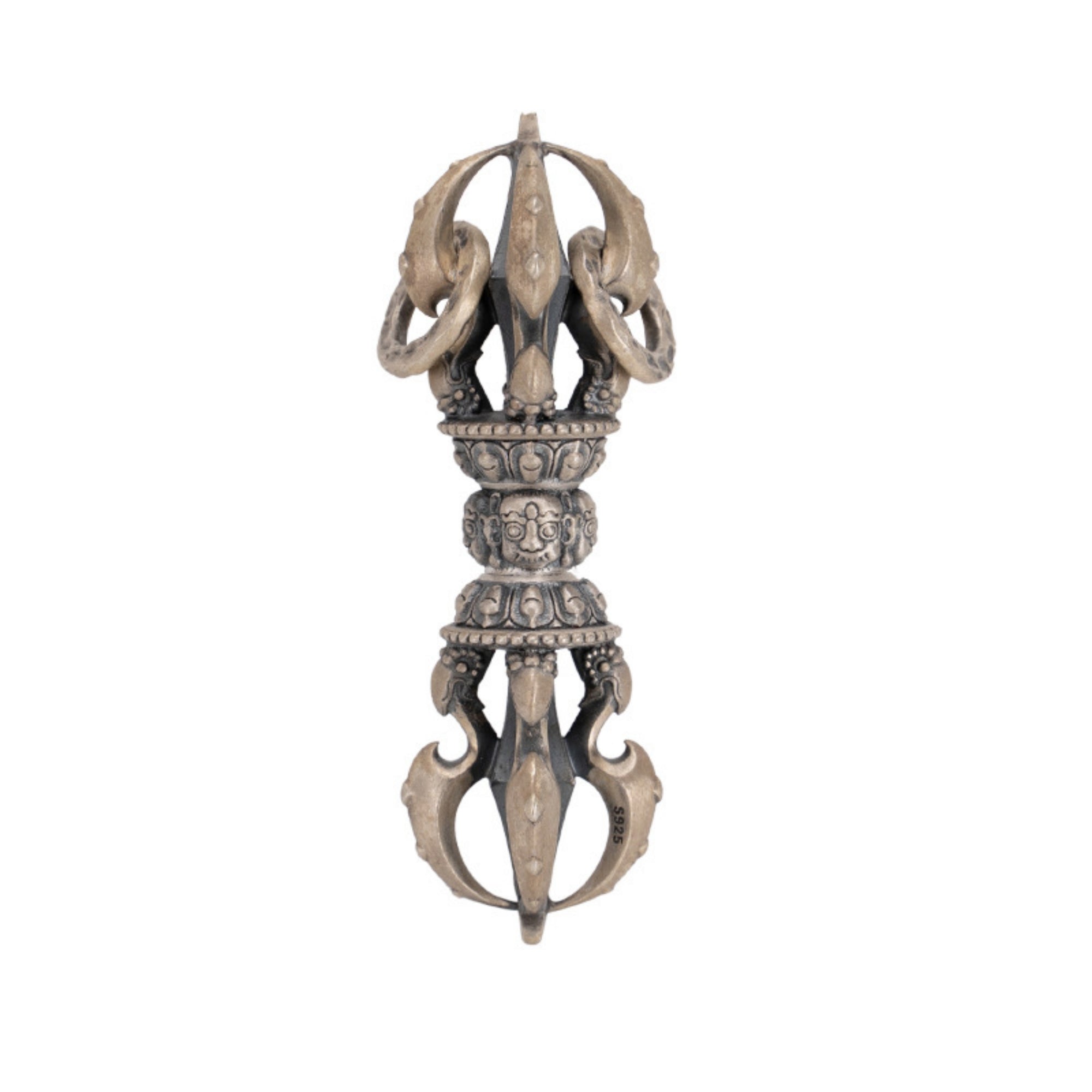 Tibetan-Style Sterling Silver Vajra Pendant