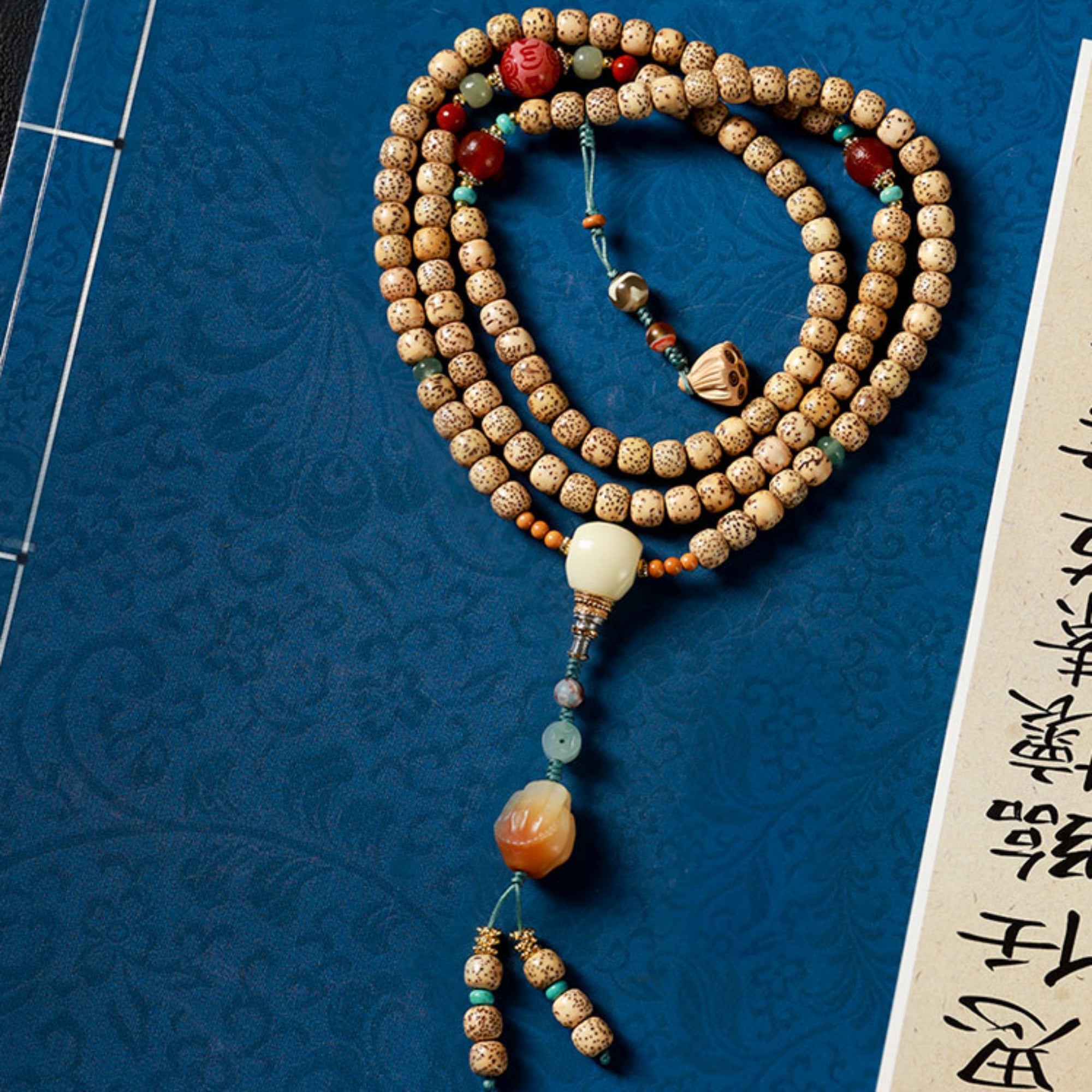 Tibetan 108-Bead Star & Moon Bodhi Buddha’s Hand Bracelet