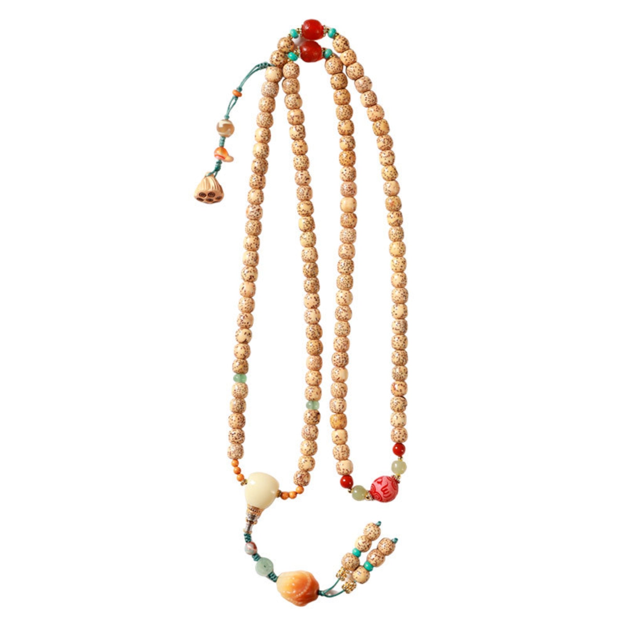 Tibetan 108-Bead Star & Moon Bodhi Buddha’s Hand Bracelet