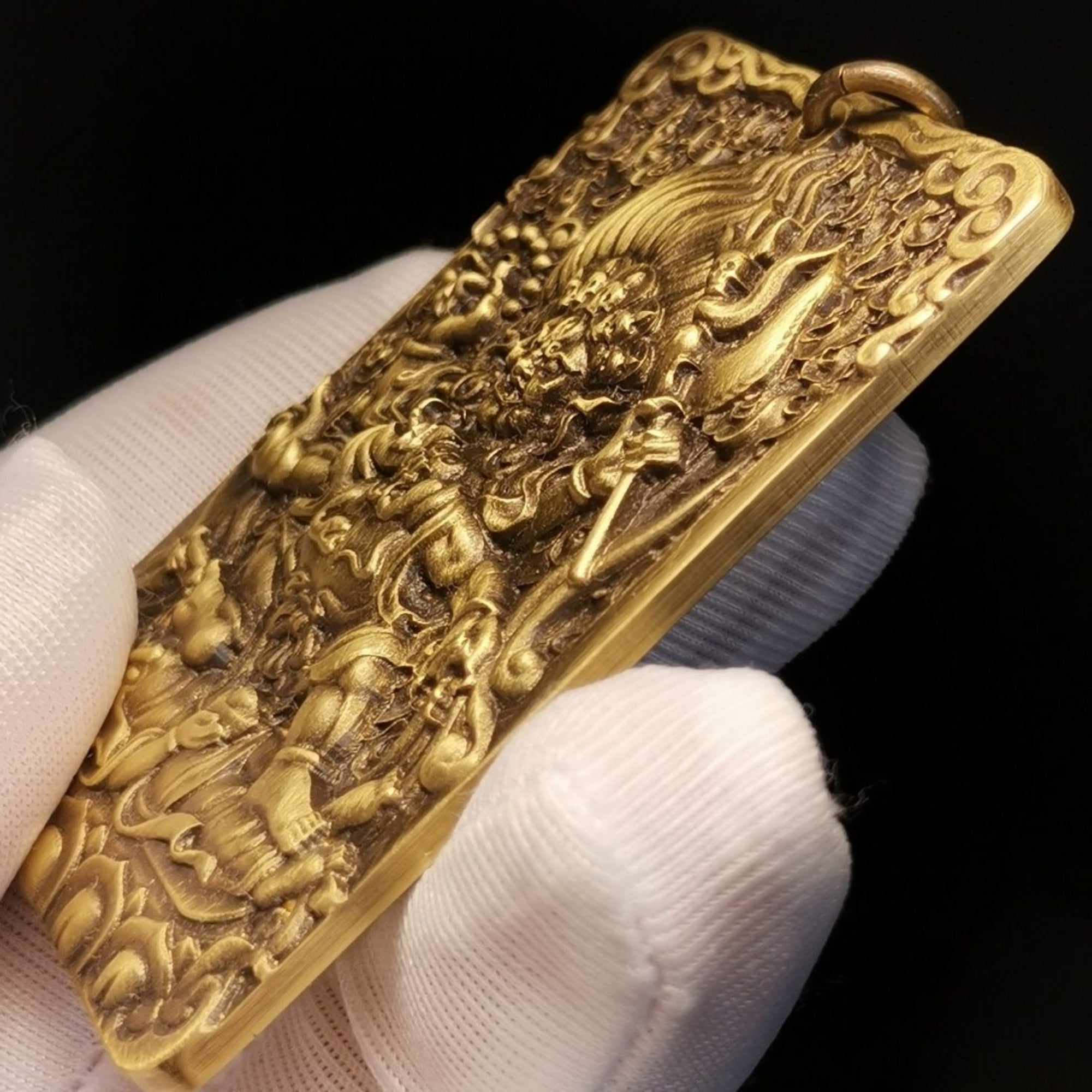 Tibetan Brass Mahakala Amulet Pendant