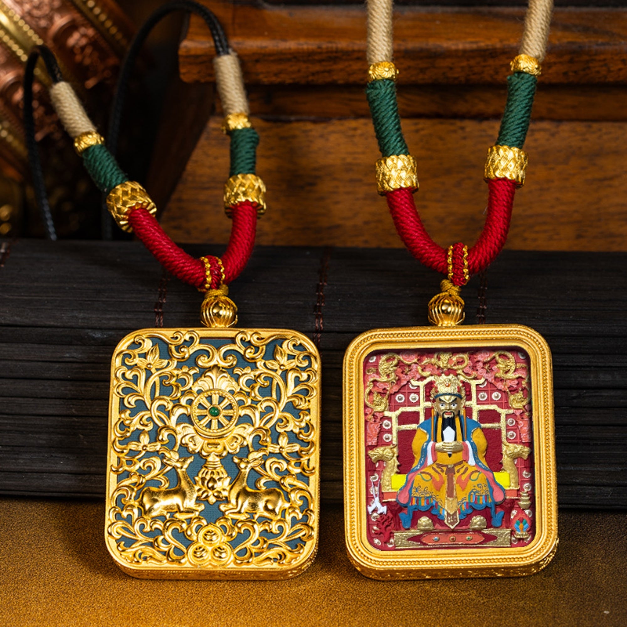 Tibetan Buddha Thangka Pendant Necklace