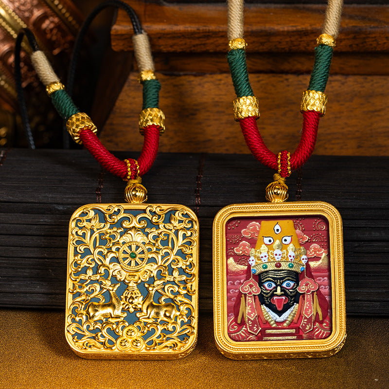 Tibetan Buddha Thangka Pendant Necklace