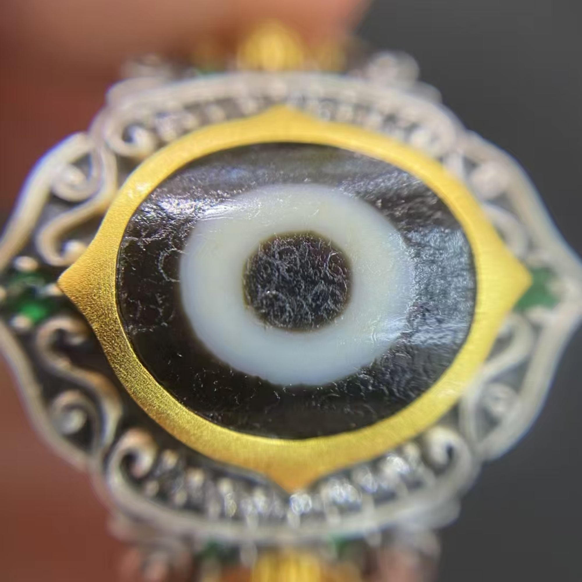 Tibetan Buddhist Green Tara Dzi Bead Ring