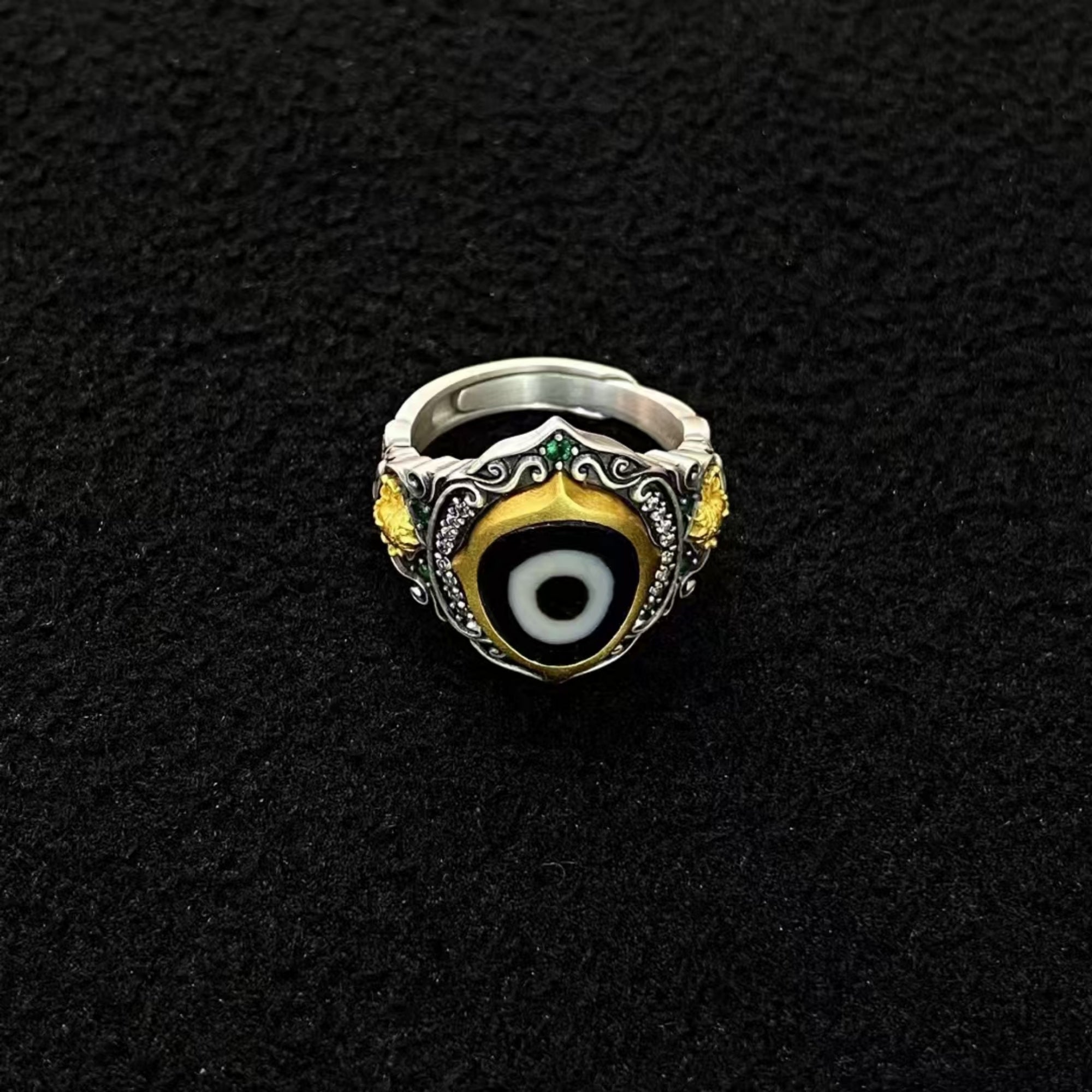 Tibetan Buddhist Green Tara Dzi Bead Ring
