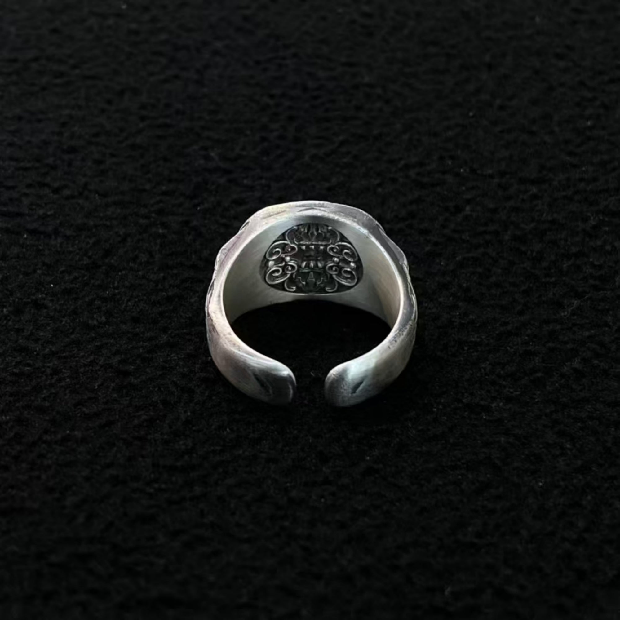 Tibetan Buddhist Hand-Carved Garuda Ring