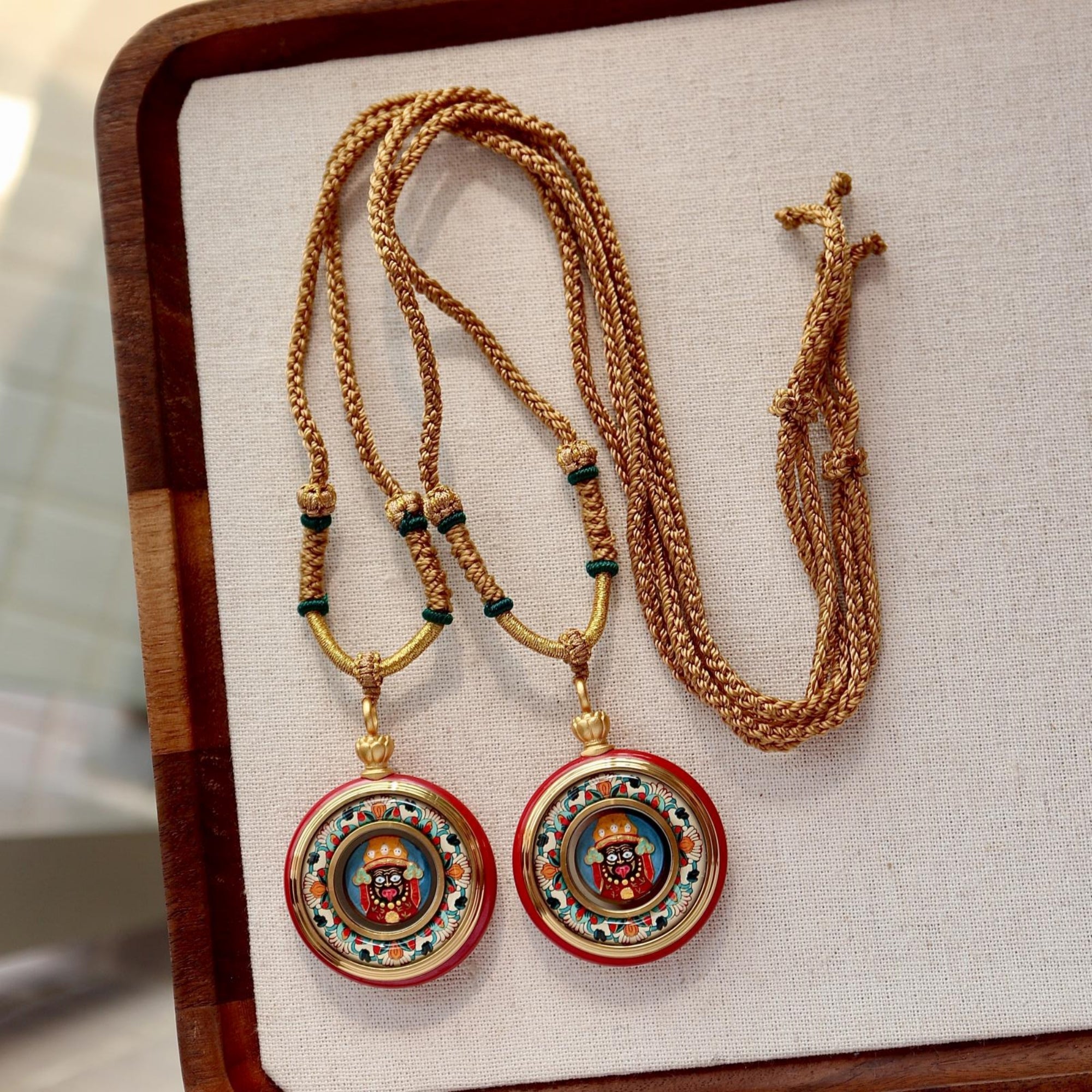 Tibetan Cinnabar Zakiram Amulet Necklace