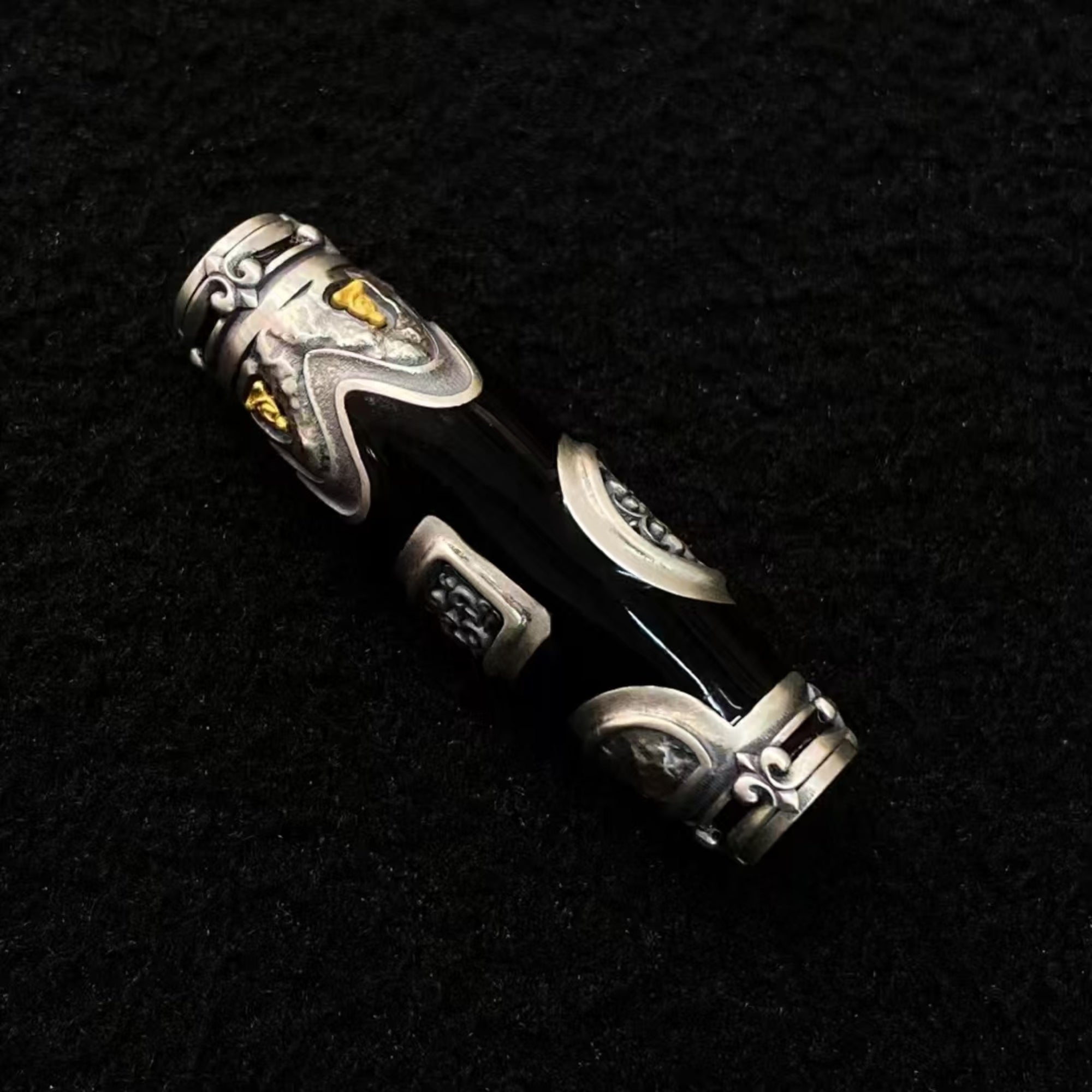 Tibetan Cloisonné Peace-Growth-Harmony Dzi Amulet Pendant