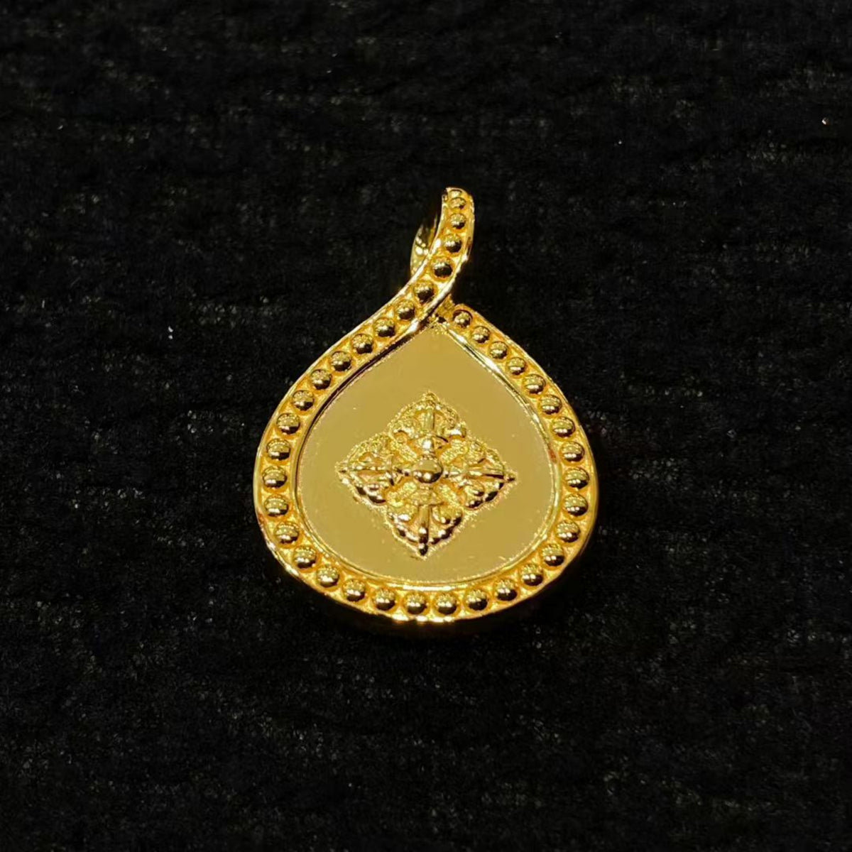 Tibetan Formless Buddha Teardrop Sterling Silver Pendant Necklace