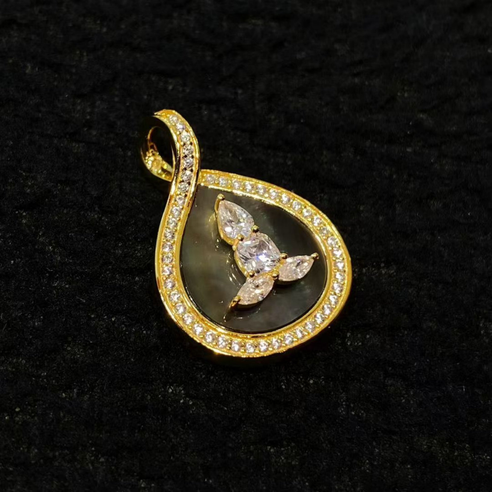 Tibetan Formless Buddha Teardrop Sterling Silver Pendant Necklace