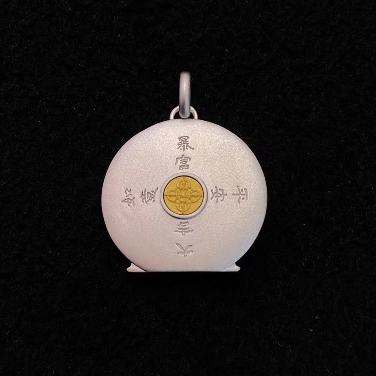 Tibetan Hand-Carved Shakyamuni Silver Pendant Necklace