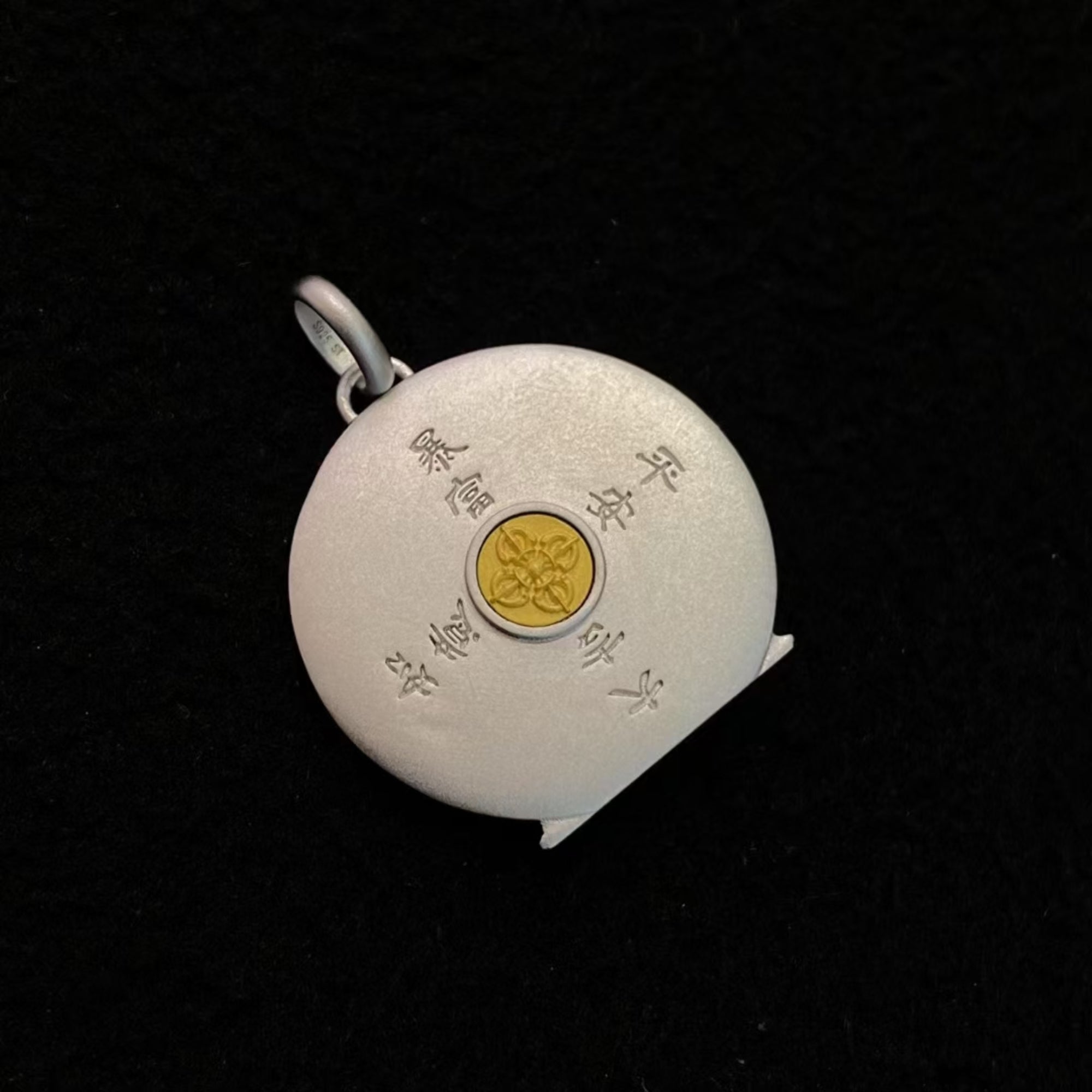 Tibetan Hand-Carved Shakyamuni Silver Pendant Necklace