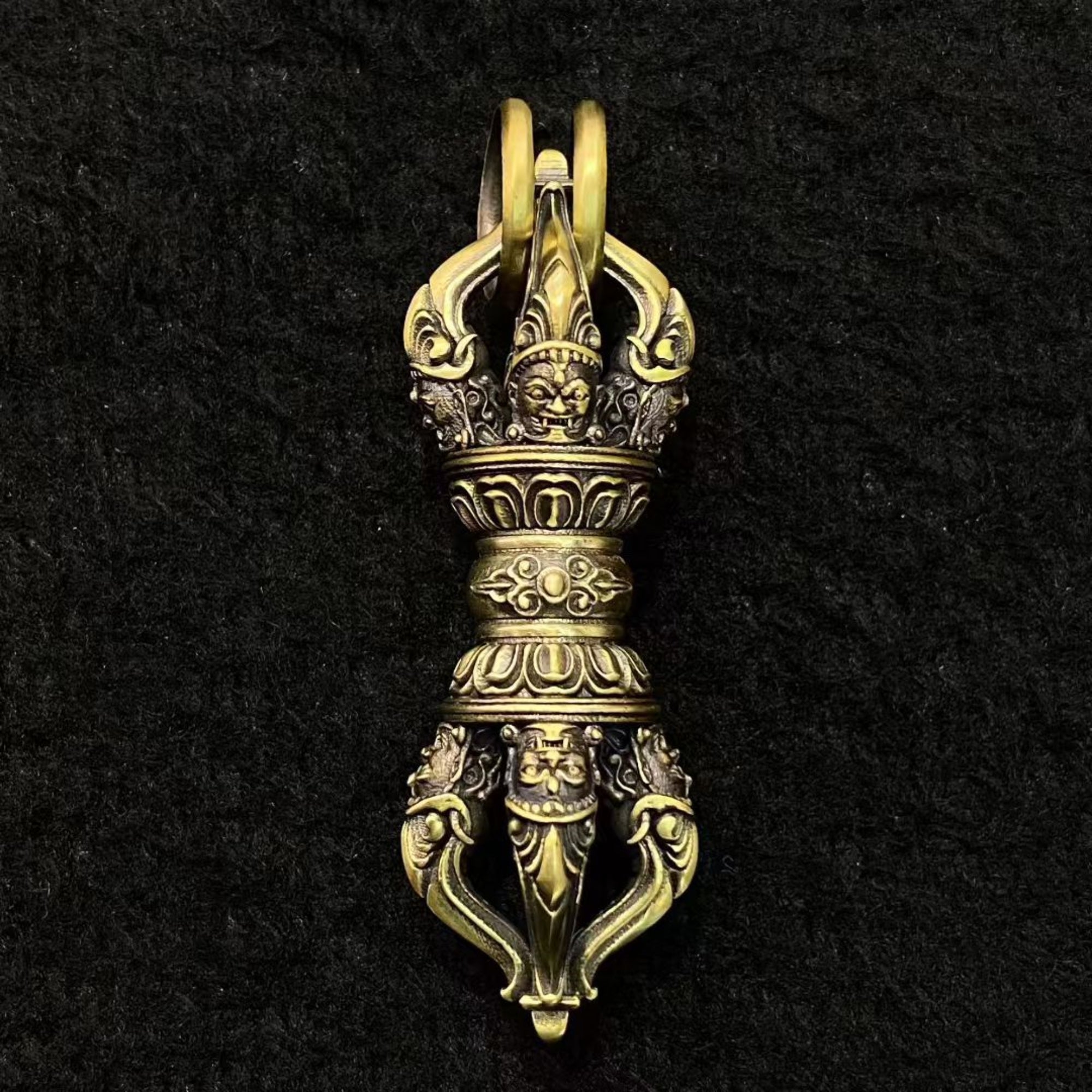 Tibetan Handmade Brass Vajra Amulet Necklace