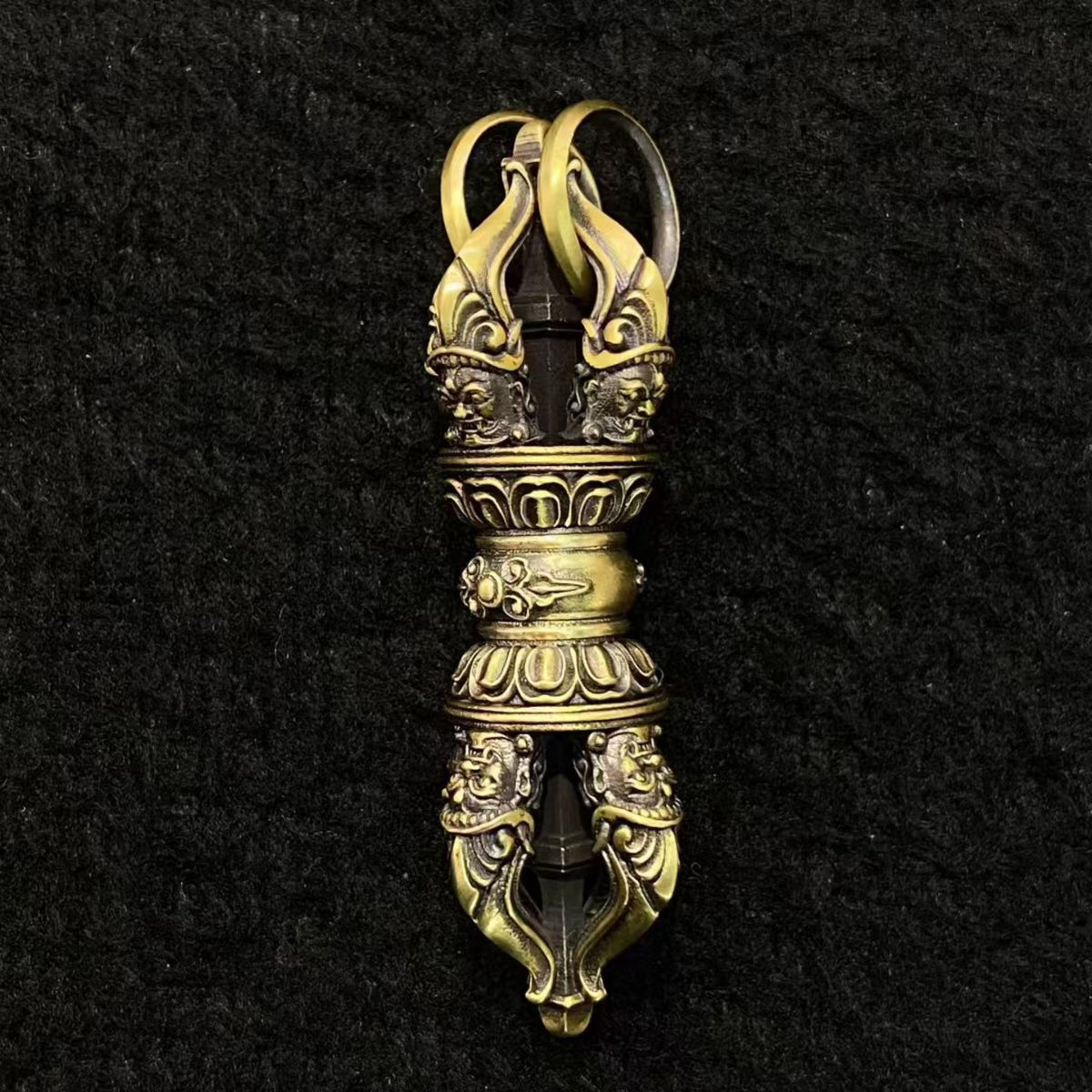 Tibetan Handmade Brass Vajra Amulet Necklace