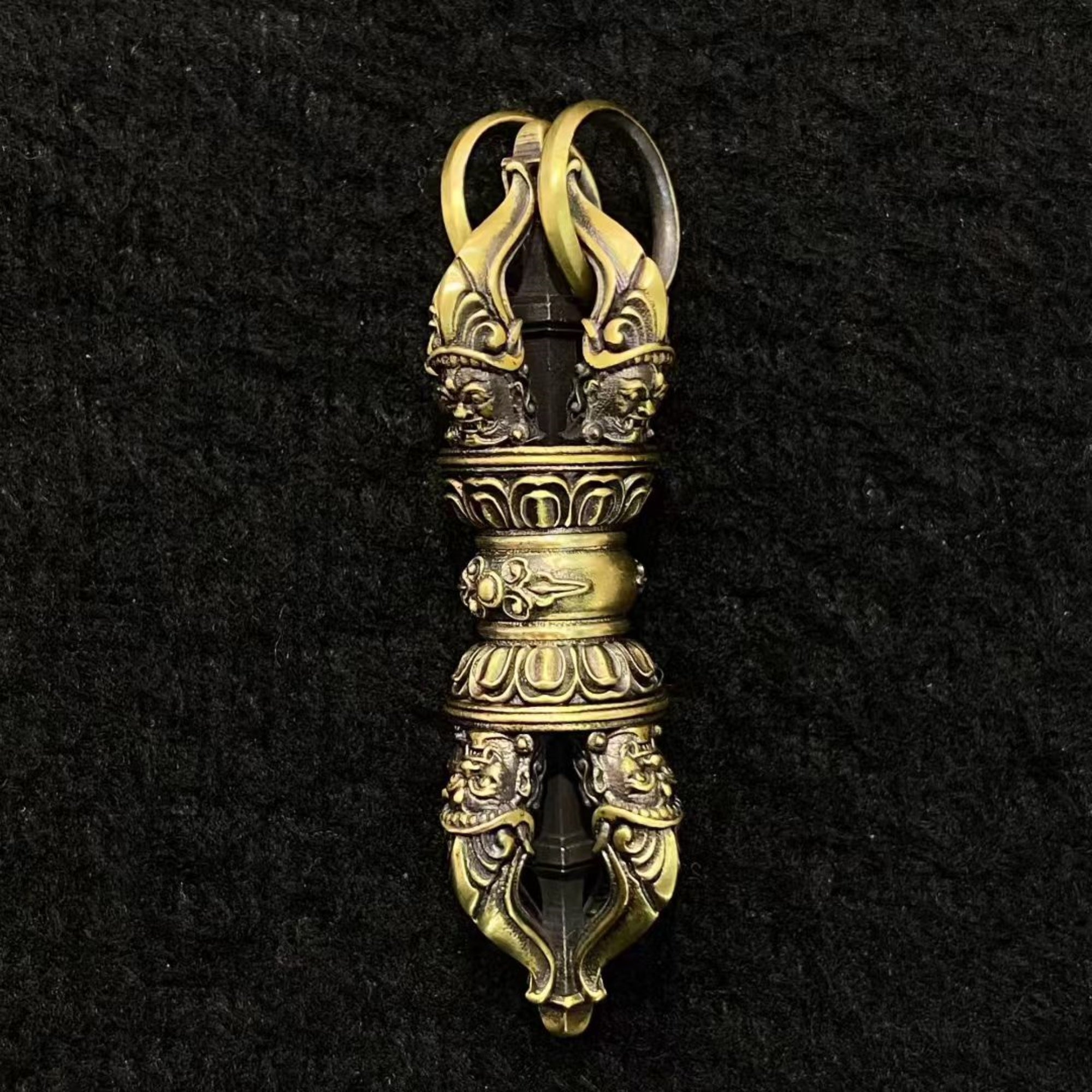 Tibetan Handmade Brass Vajra Amulet Necklace