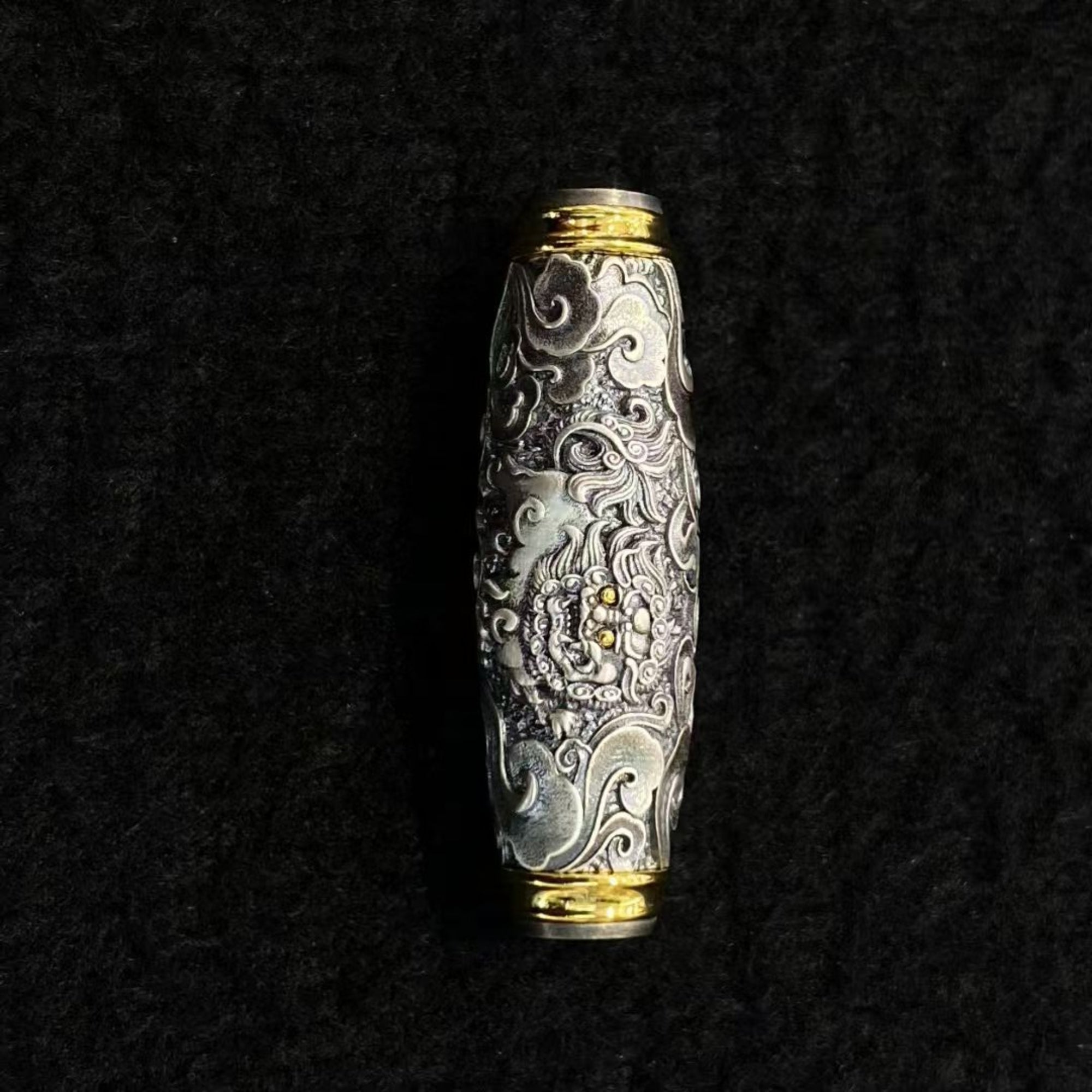 Tibetan Handmade Sterling Silver Snow Lion Amulet Necklace