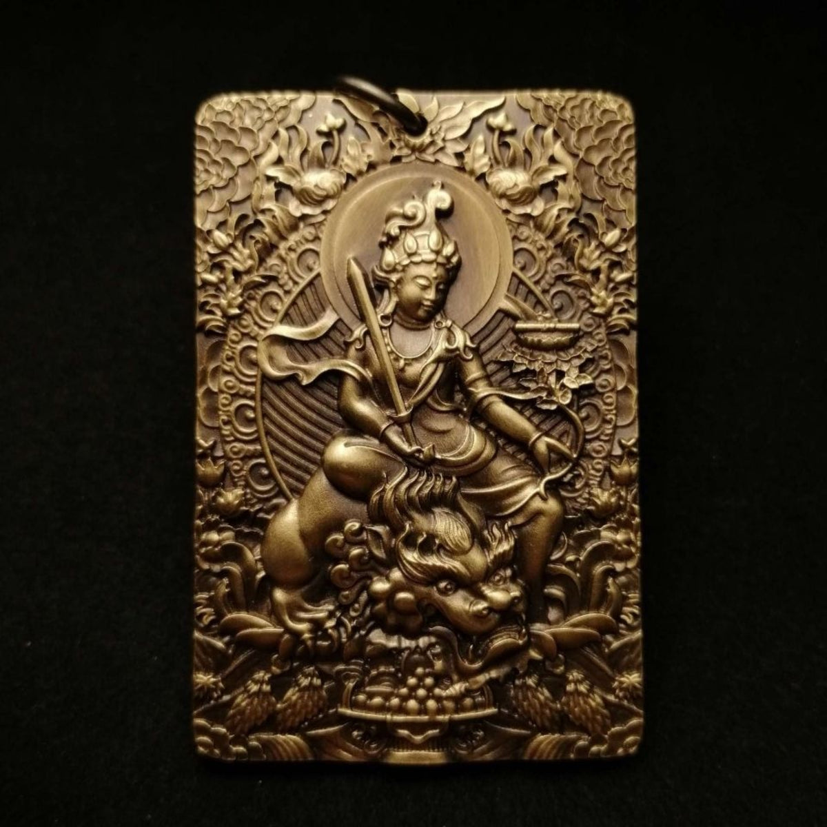 Tibetan Manjushri Brass Pendant Necklace