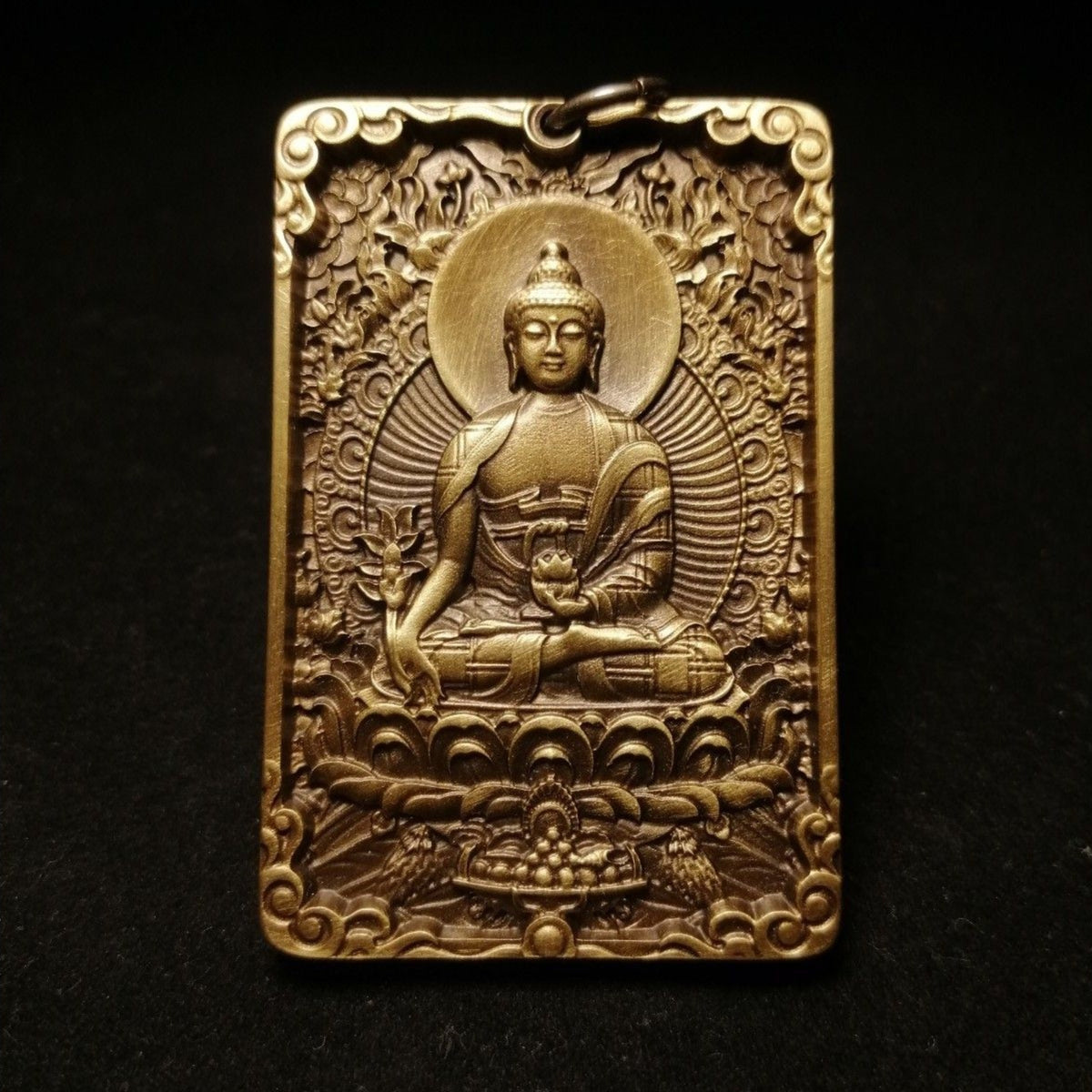 Tibetan Medicine Buddha Brass Pendant Necklace