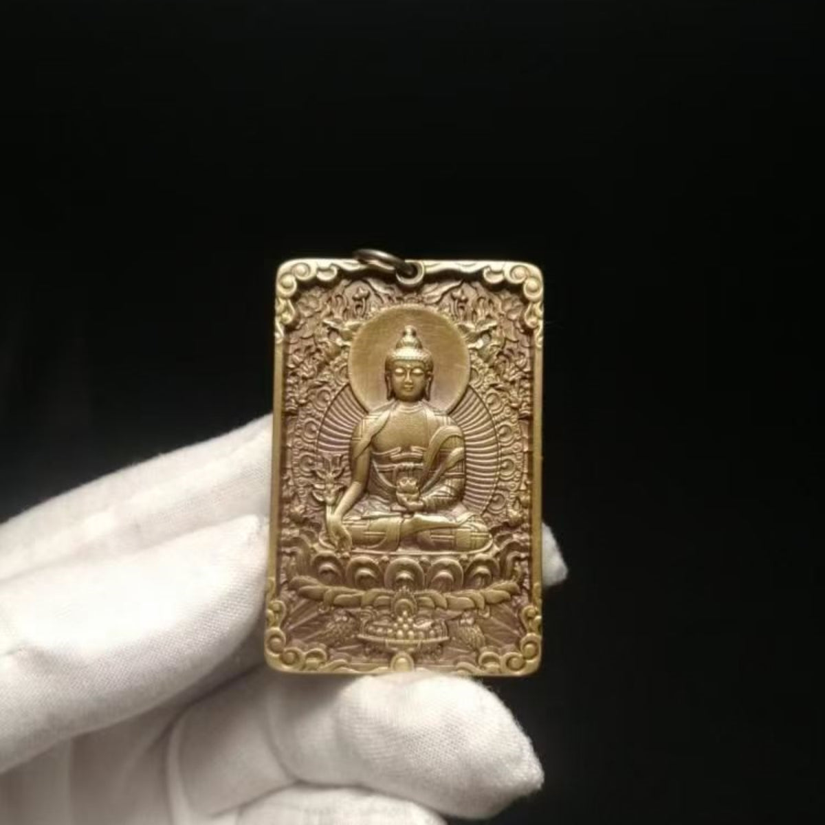 Tibetan Medicine Buddha Brass Pendant Necklace