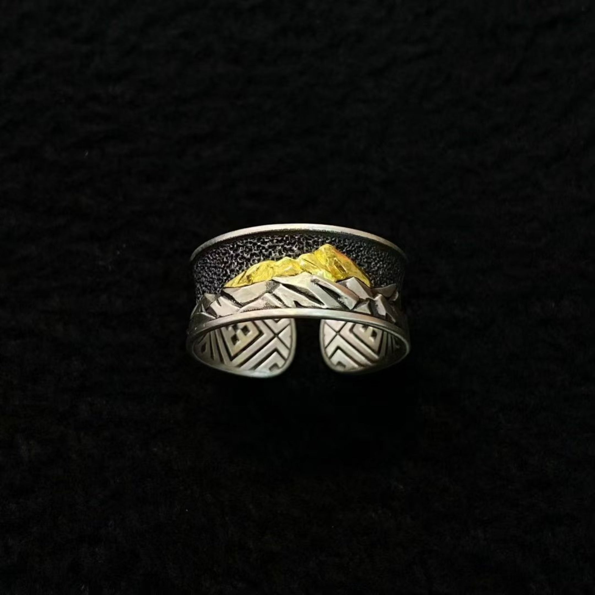Tibetan Mount Everest Sterling Silver Adjustable Ring