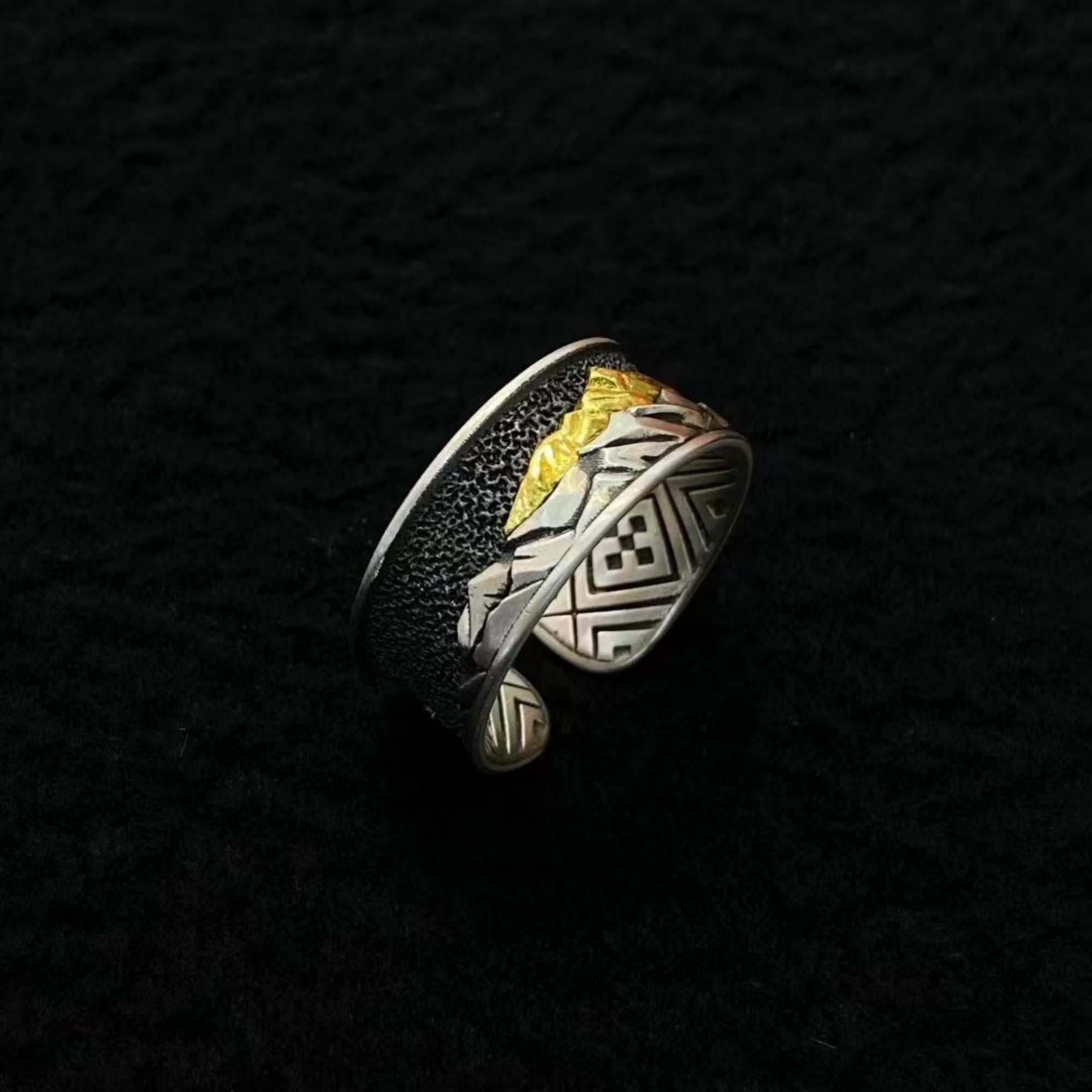 Tibetan Mount Everest Sterling Silver Adjustable Ring