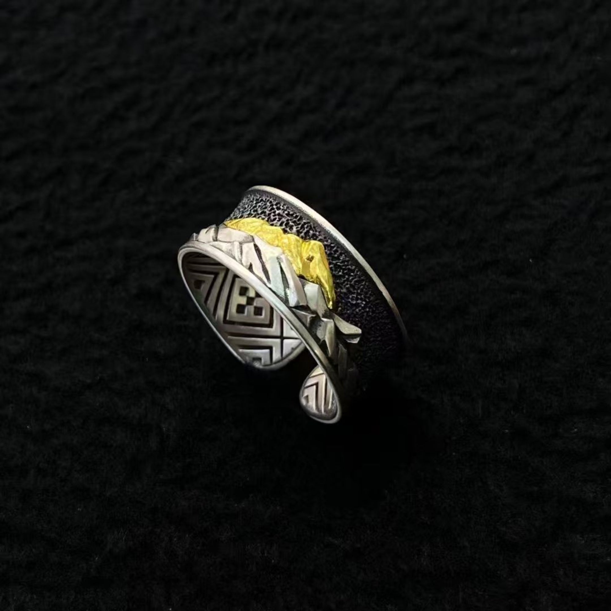 Tibetan Mount Everest Sterling Silver Adjustable Ring