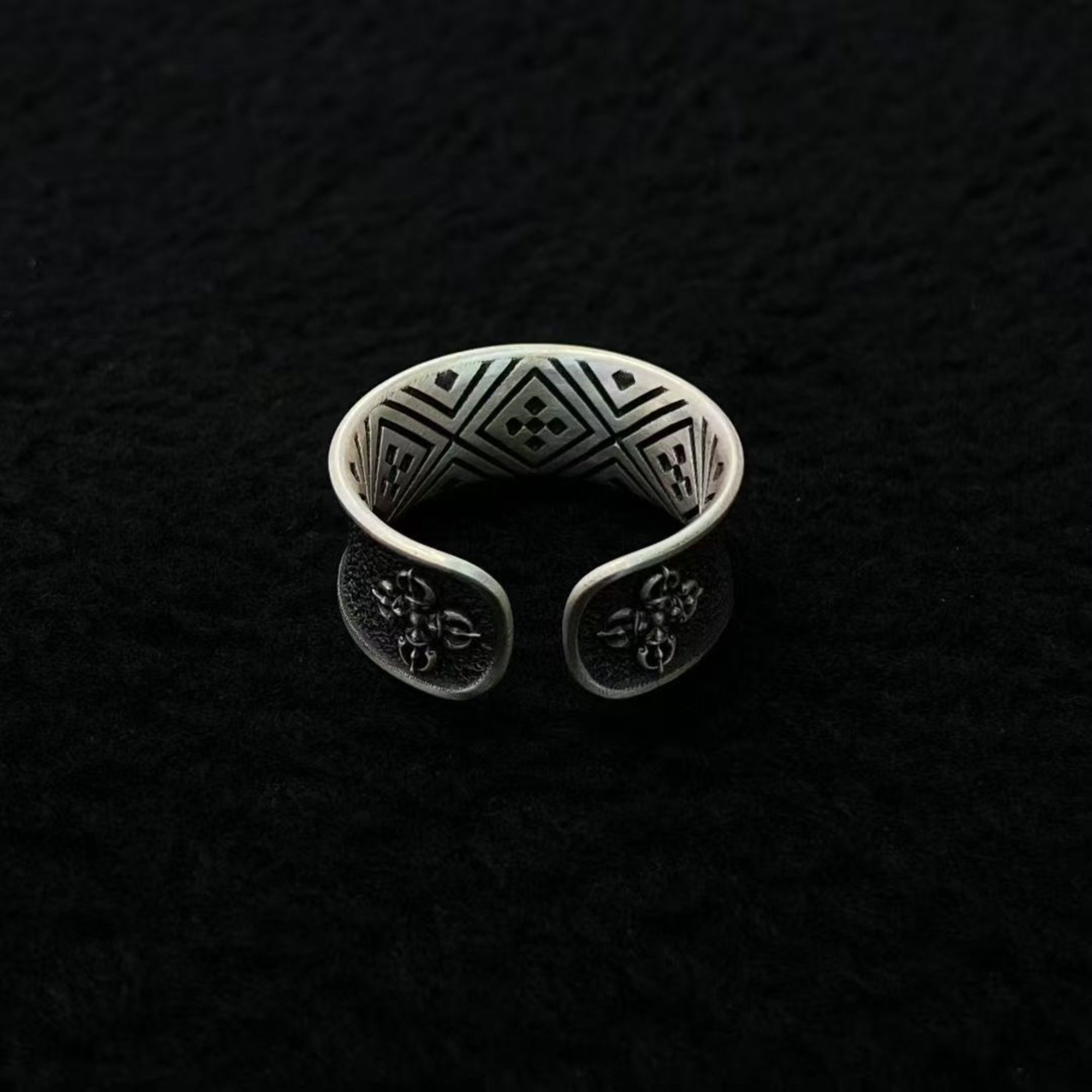 Tibetan Mount Everest Sterling Silver Adjustable Ring