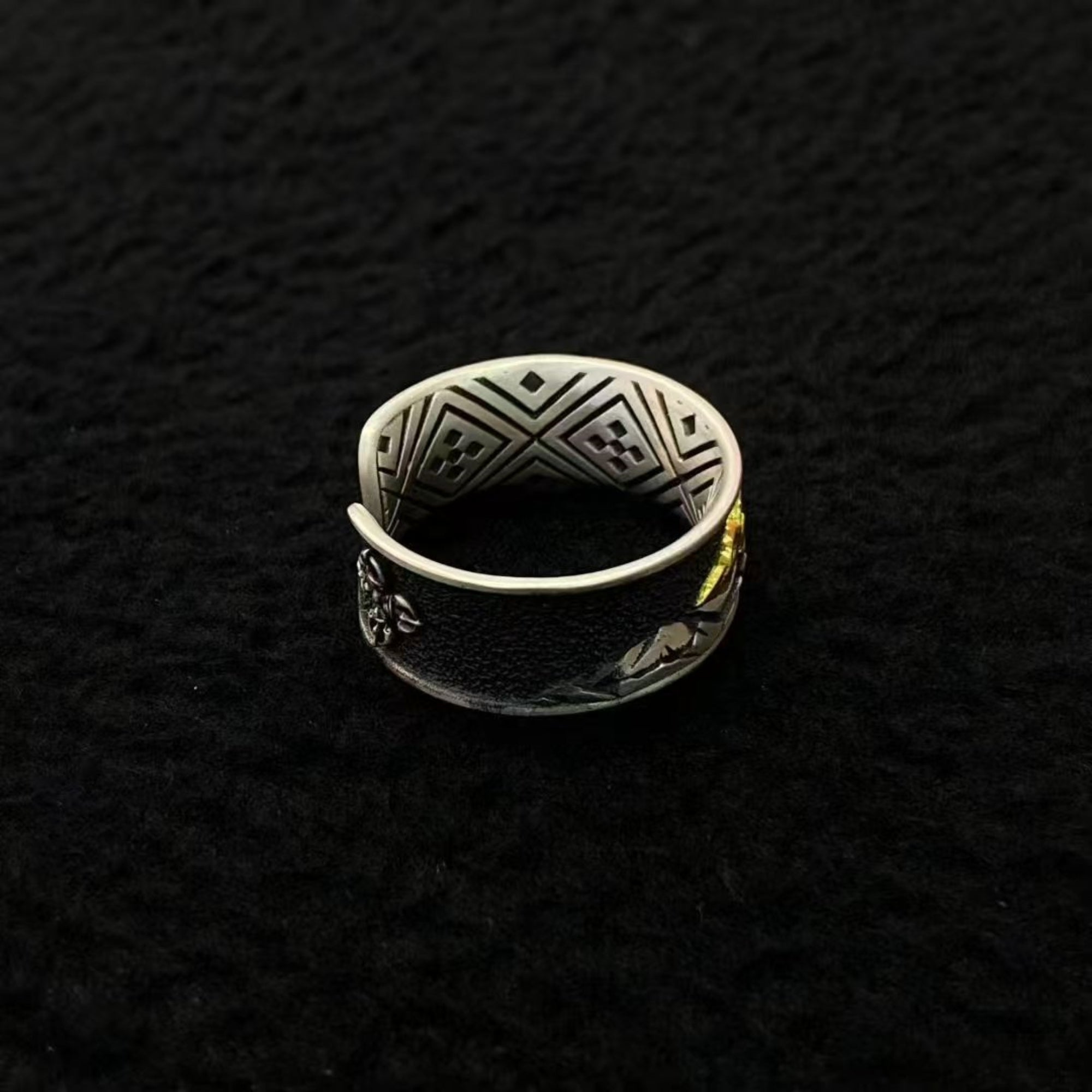 Tibetan Mount Everest Sterling Silver Adjustable Ring