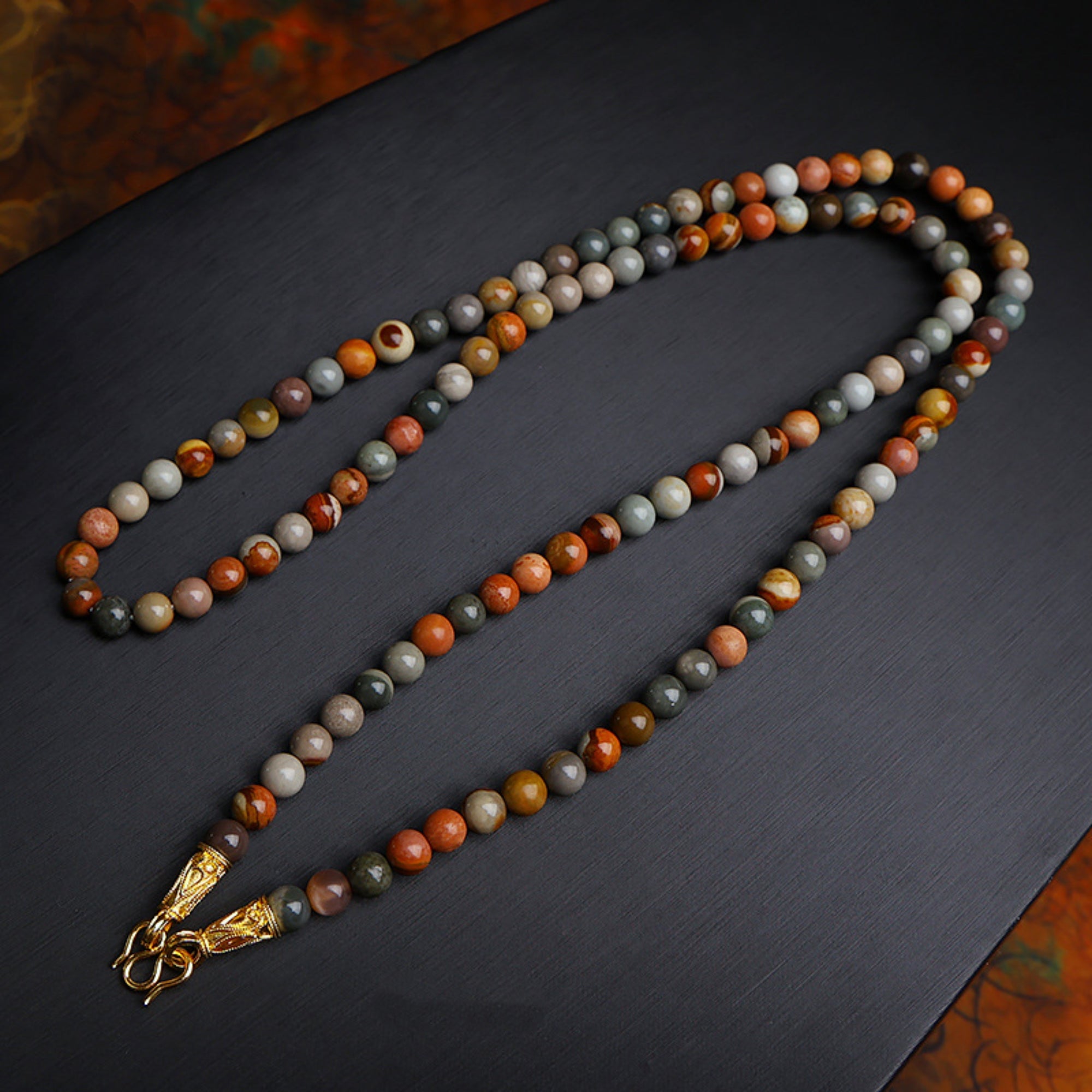 Tibetan Multicolor Agate Thangka Pendant Replacement Chain