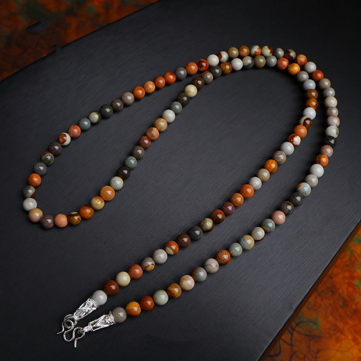 Tibetan Multicolor Agate Thangka Pendant Replacement Chain