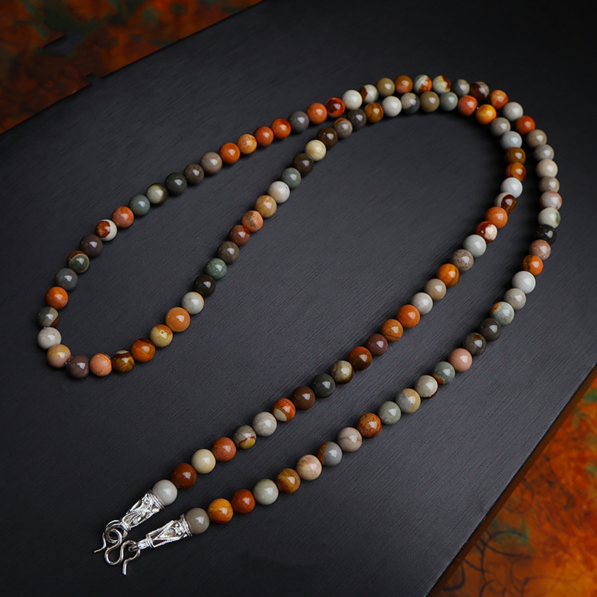 Tibetan Multicolor Agate Thangka Pendant Replacement Chain