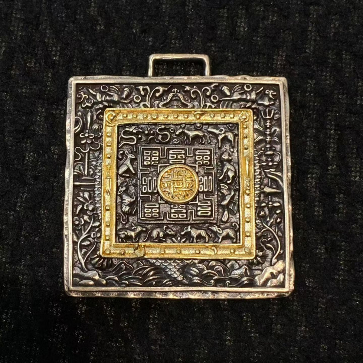 Tibetan Nine Palaces & Eight Trigrams Protective Pendant Necklace